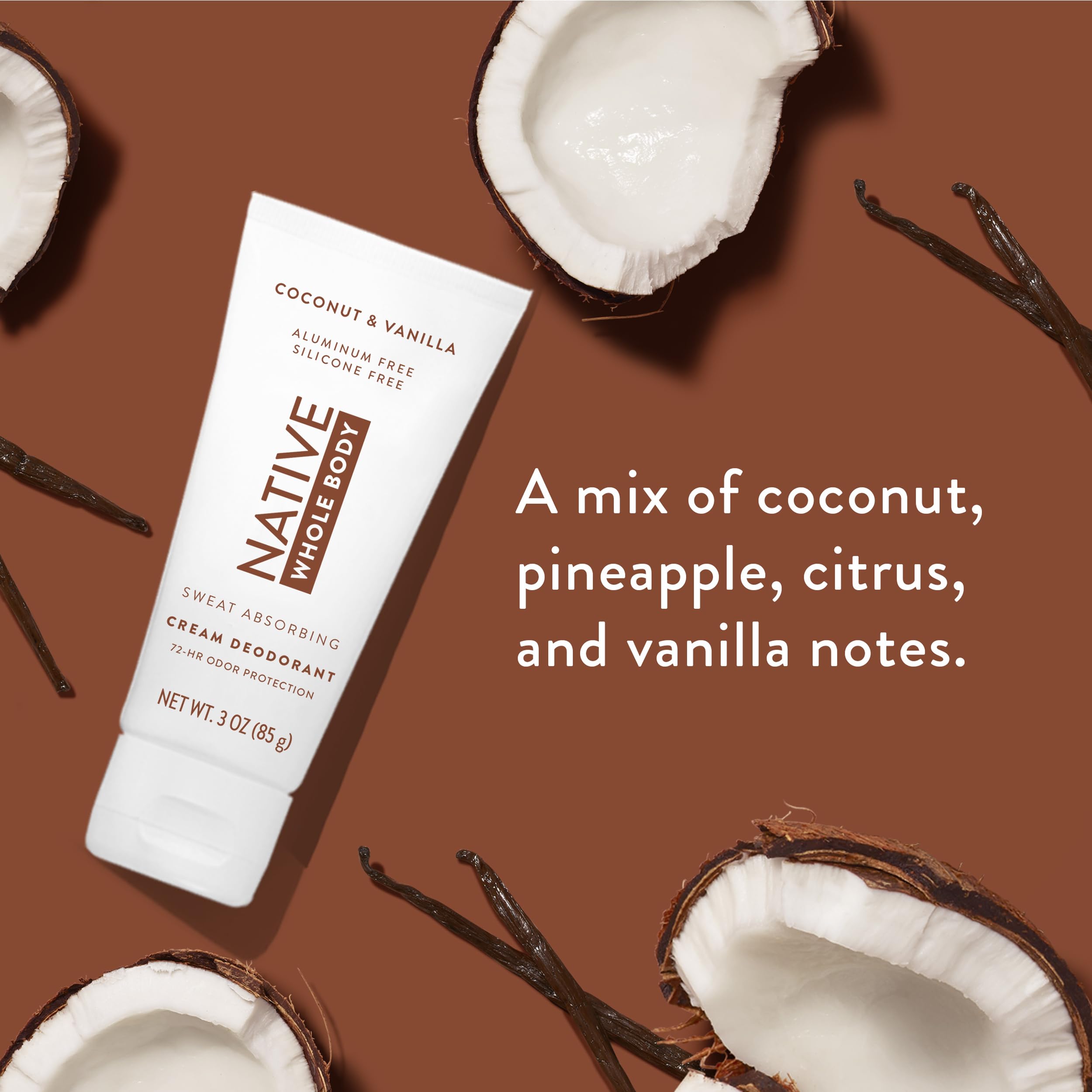 Native crema desodorante sin aluminio, fórmula suave para piel sensible