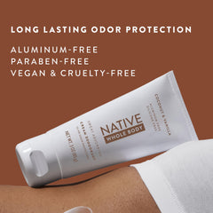 Native crema desodorante, textura cremosa que cuida la piel durante todo el día