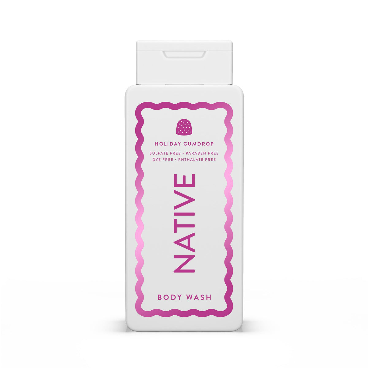 Native Cuerpo Ducha Edicion Navidena Botella: aroma festivo y limpieza suave.