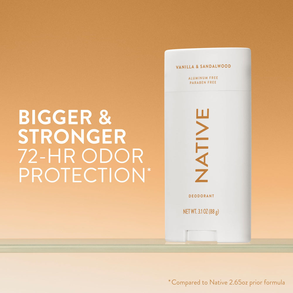 Native desodorante ofrece protección de olor para días ocupados.