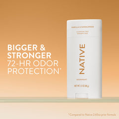Native desodorante ofrece protección de olor para días ocupados.