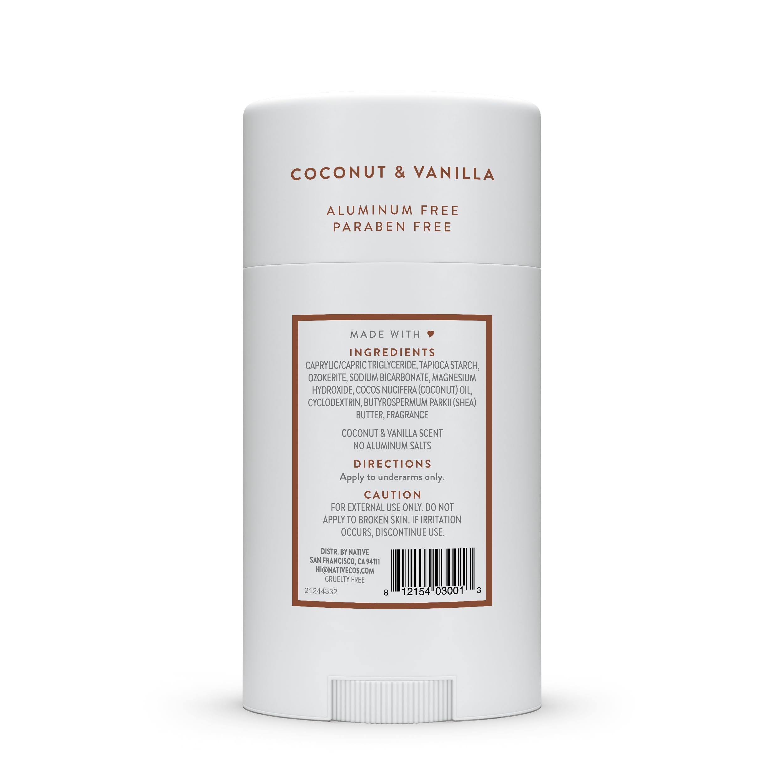 Native desodorante aplicación suave con fragancia duradera.