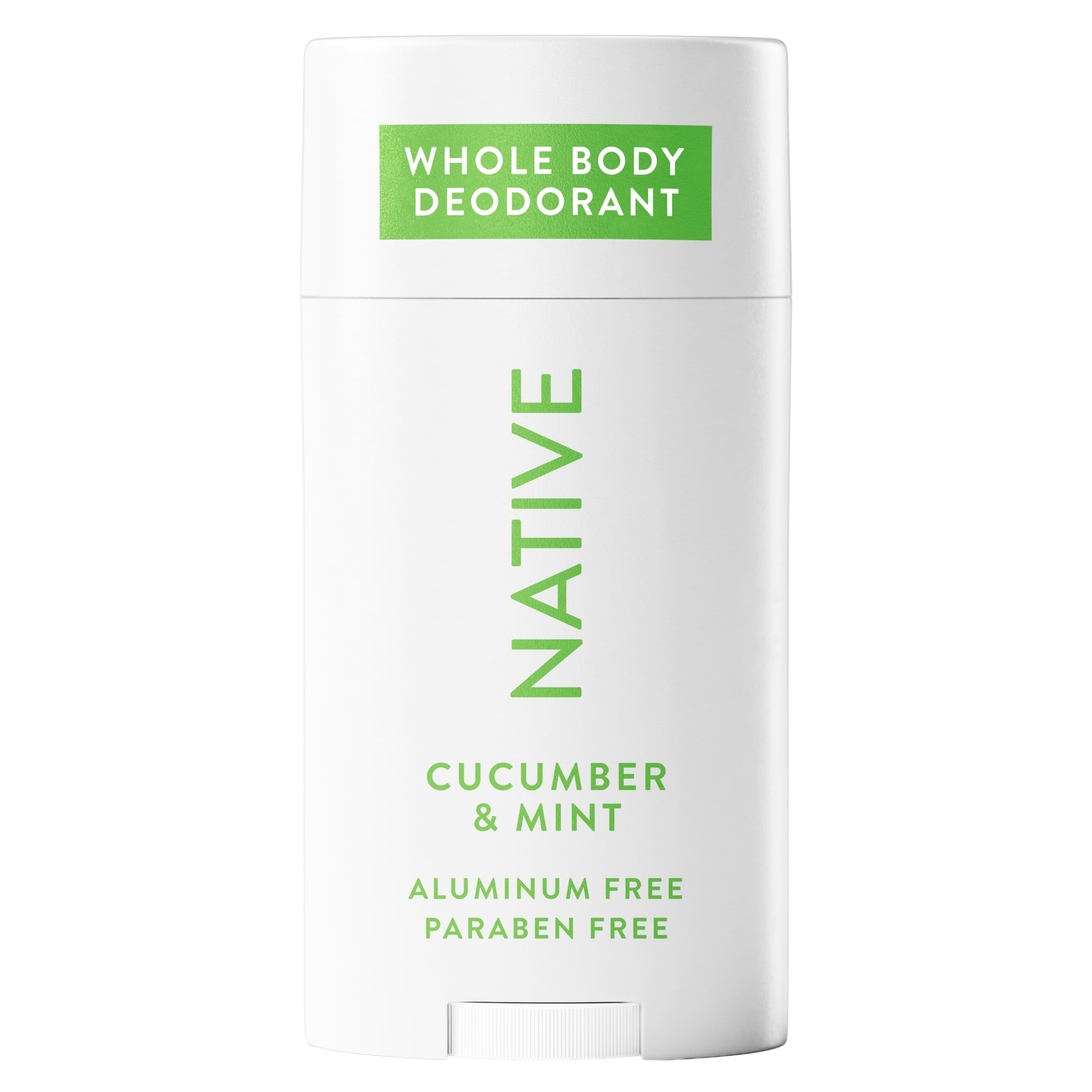 Native desodorante bastón pepino y menta: aroma fresco y aplicación suave.