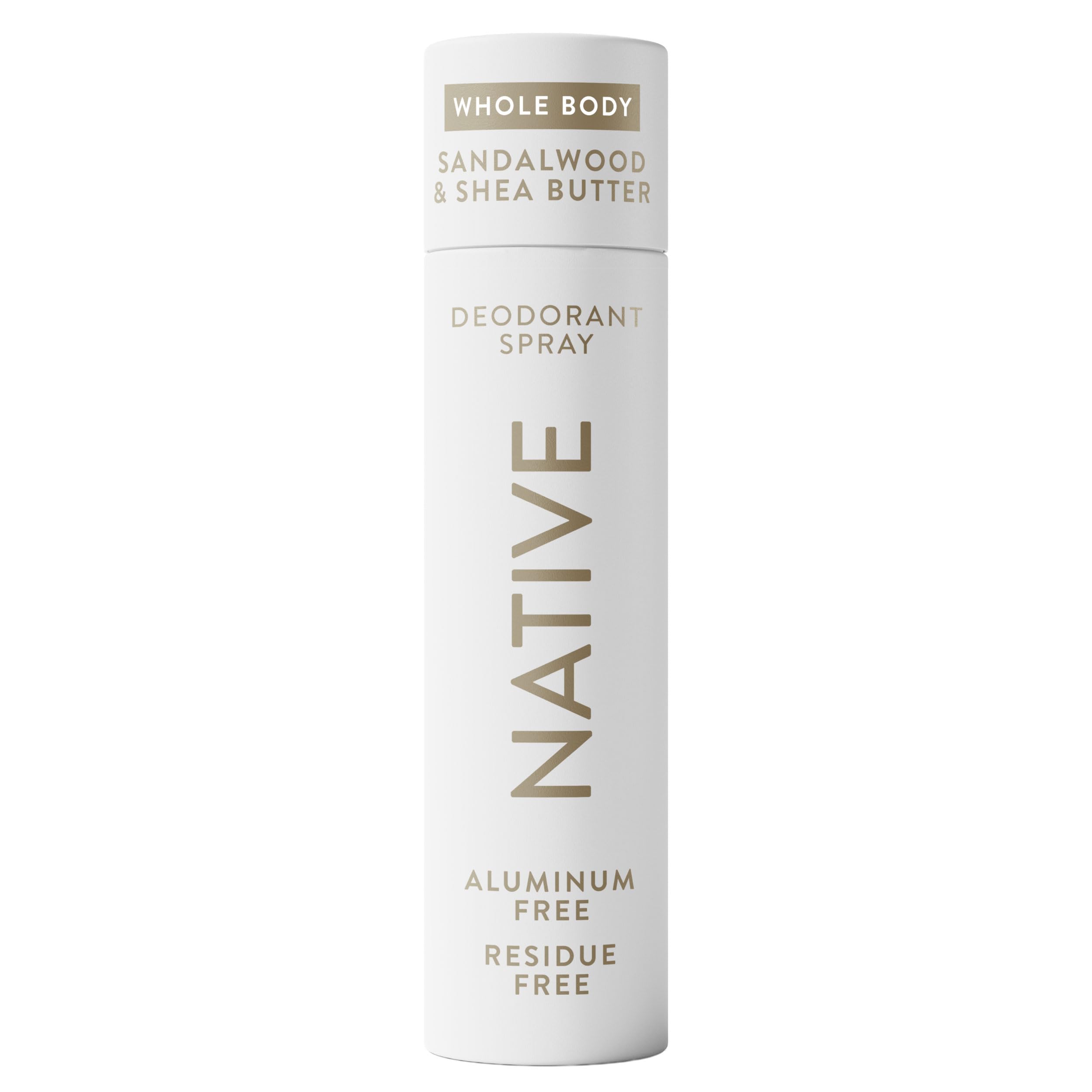 Native Desodorante corporal spray 99 ml con sándalo y manteca de karité.