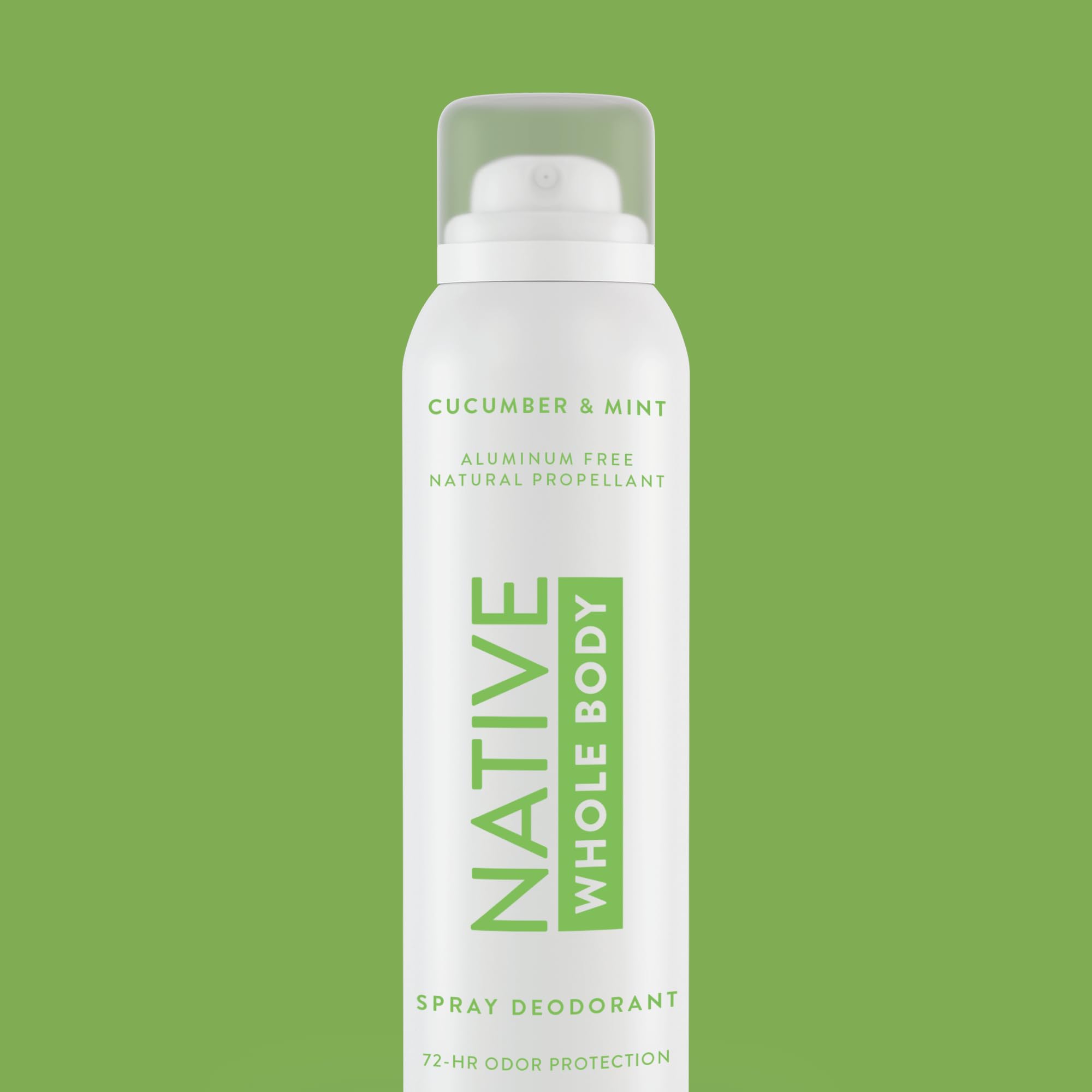 Native Desodorante corporal spray, aplicación en la mano, frescura para uso diario.