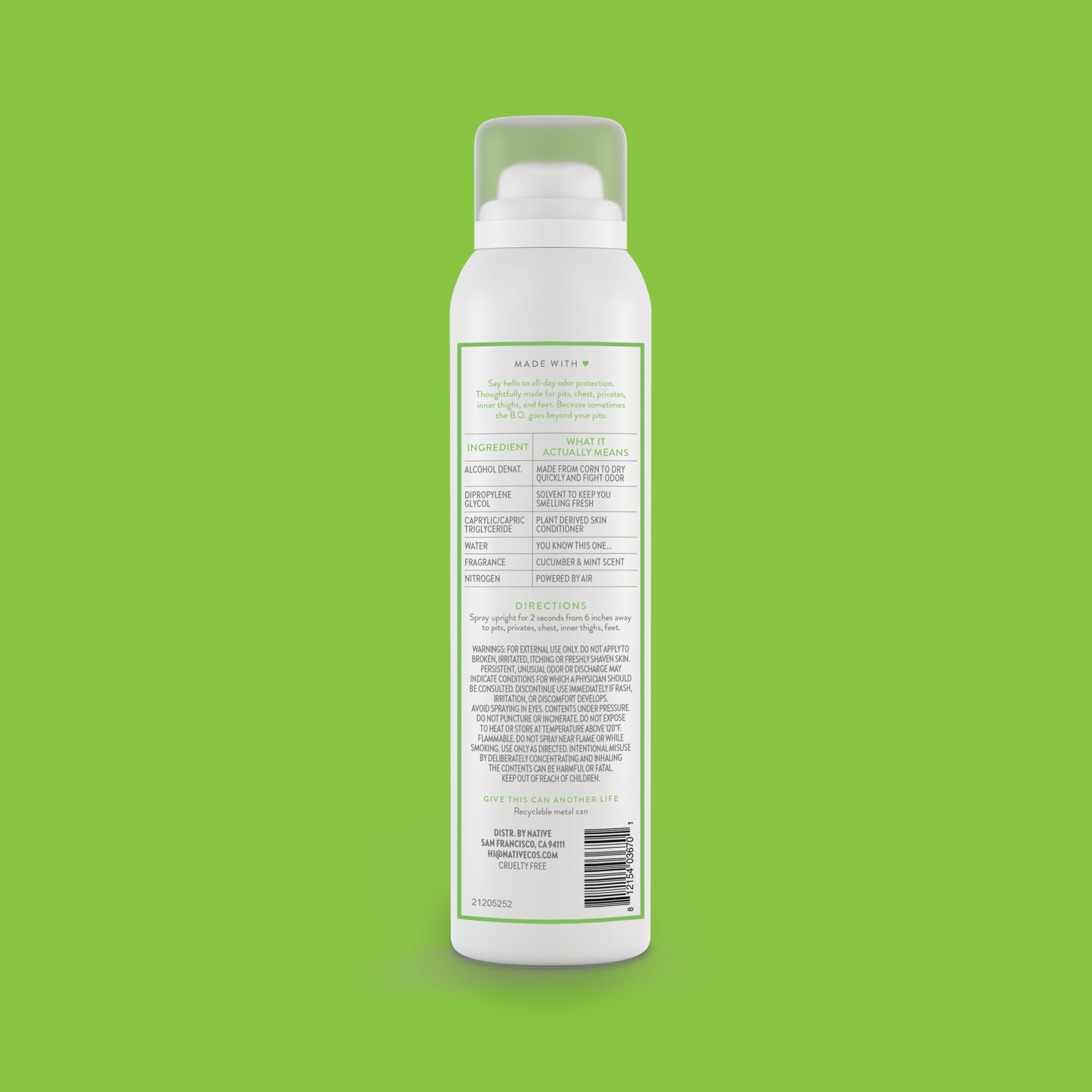 Native Desodorante, diseño ecológico y práctico para cuidado diario.