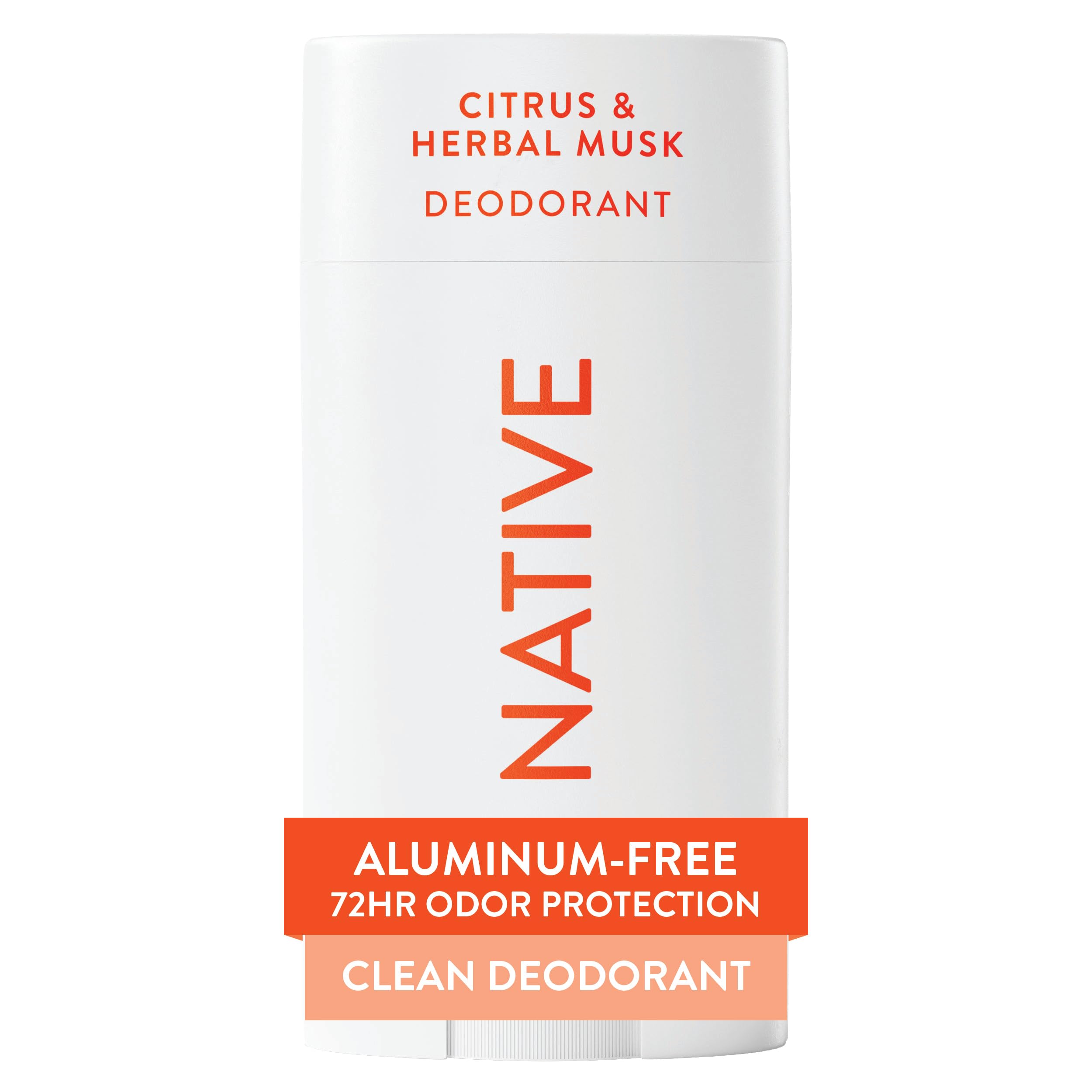 Native Desodorante: frasco citricos-almizcle-herbaceos, aroma fresco para jornadas largas.