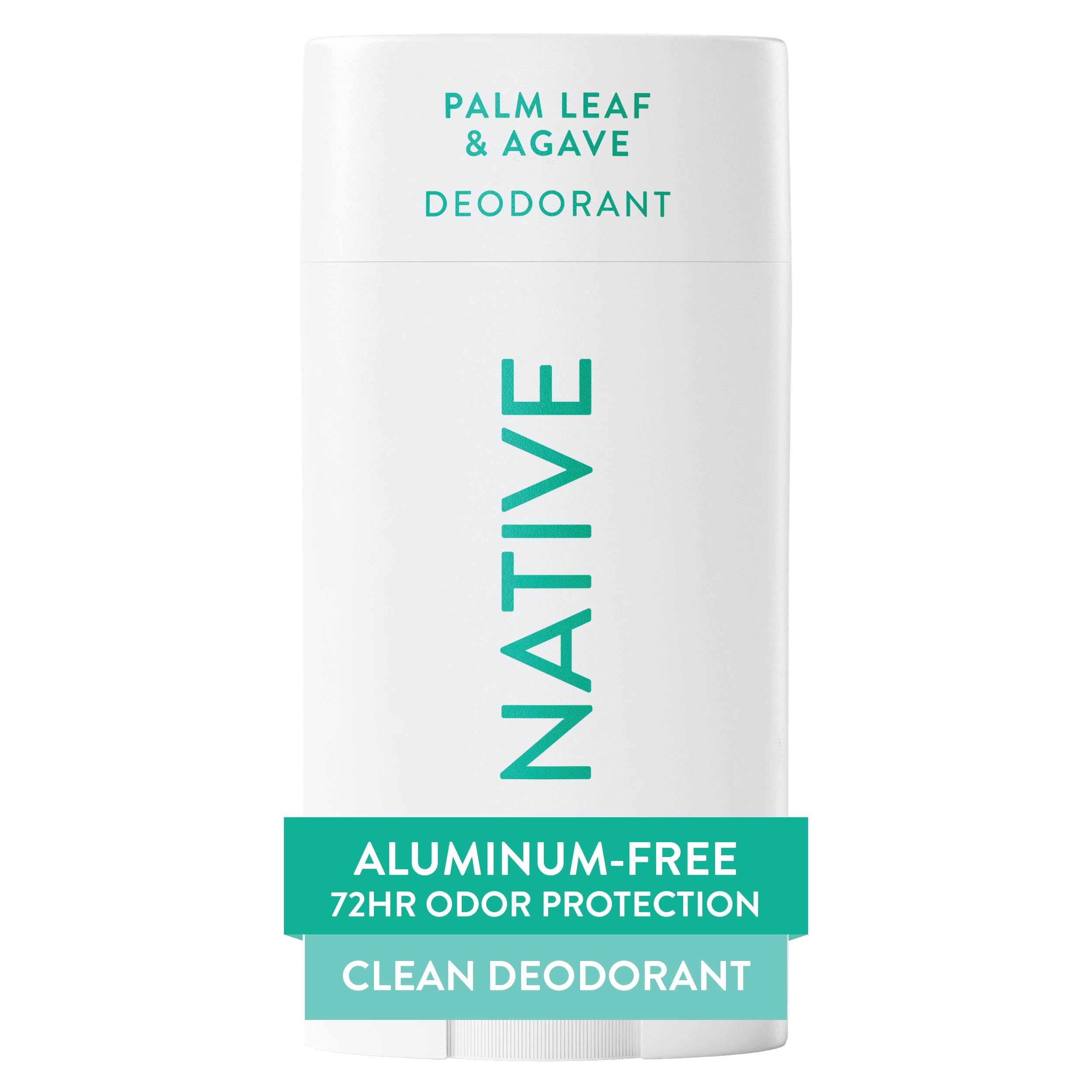 Desodorante Native con envase en hoja de palma y aroma vainilla suave para uso diario.