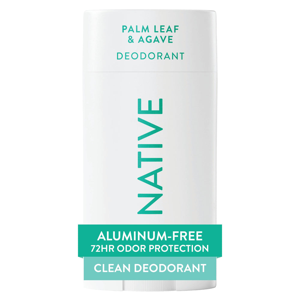 Desodorante Native con envase en hoja de palma y aroma vainilla suave para uso diario.
