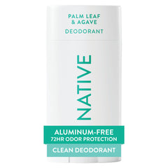 Desodorante Native con envase en hoja de palma y aroma vainilla suave para uso diario.