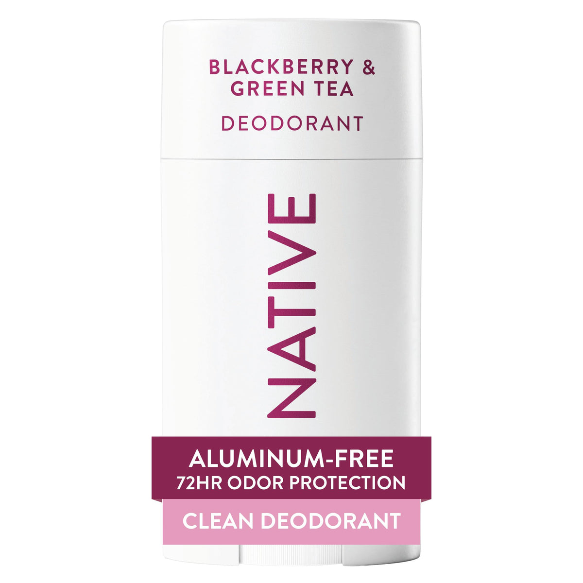 Native Desodorante Mora y Té Verde en empaque, protección de olor de 72 horas.