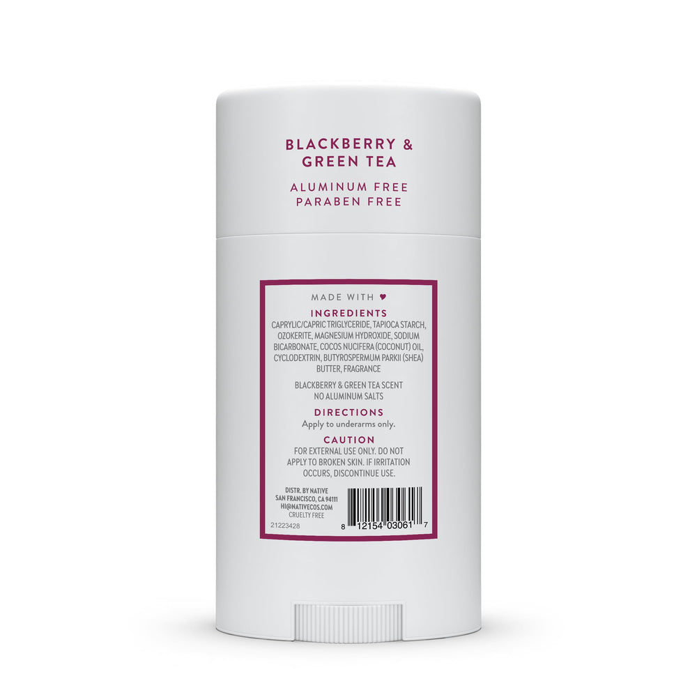 Protección de olor sin dejar manchas blancas con Native Mora y Té Verde.