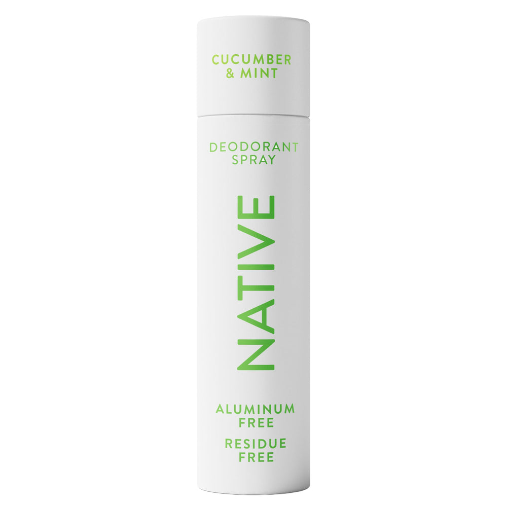 Native desodorante pepino y menta: botella a la vista con aroma fresco para uso diario.