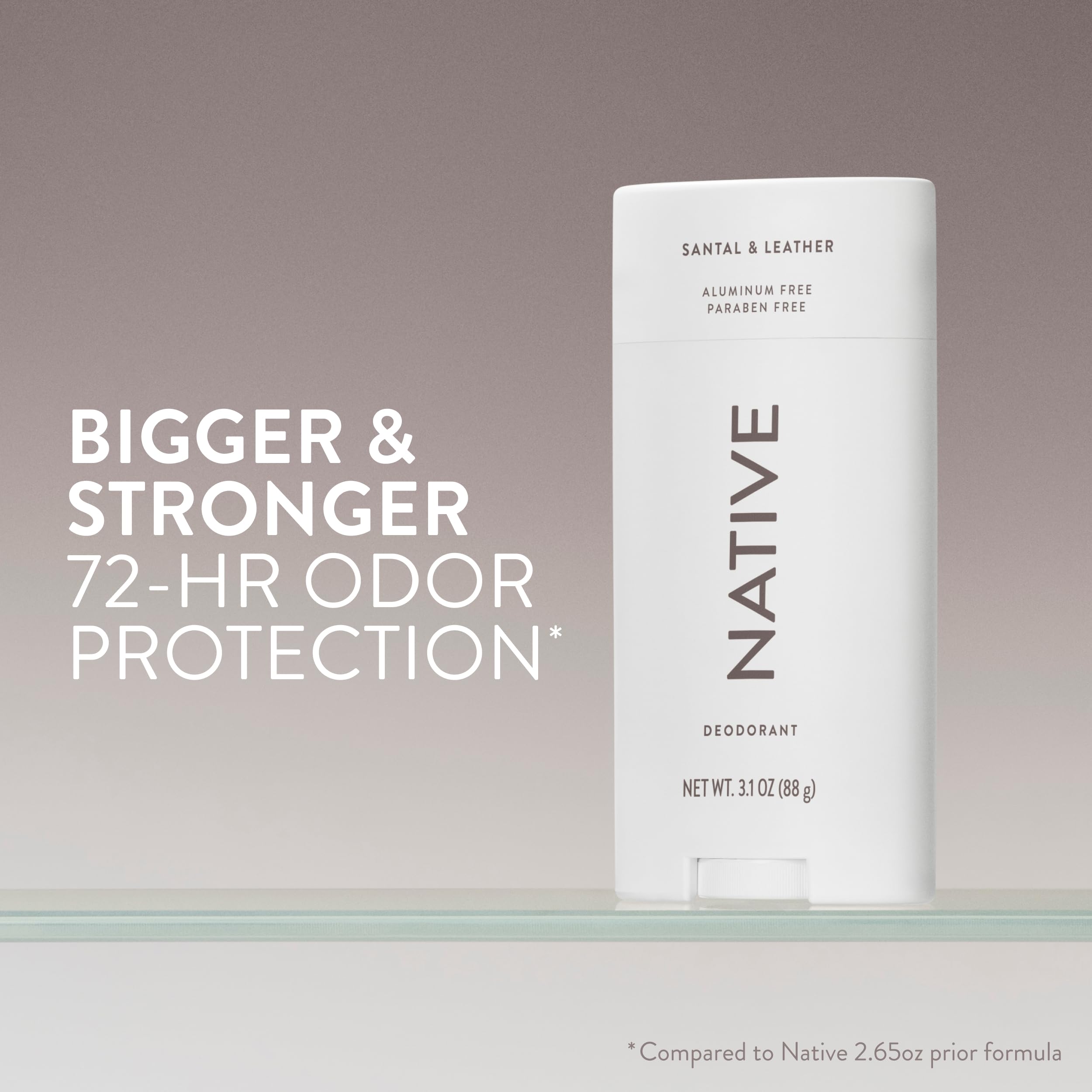Native Desodorante Santal y Cuero, protección de 72 horas para cualquier jornada.