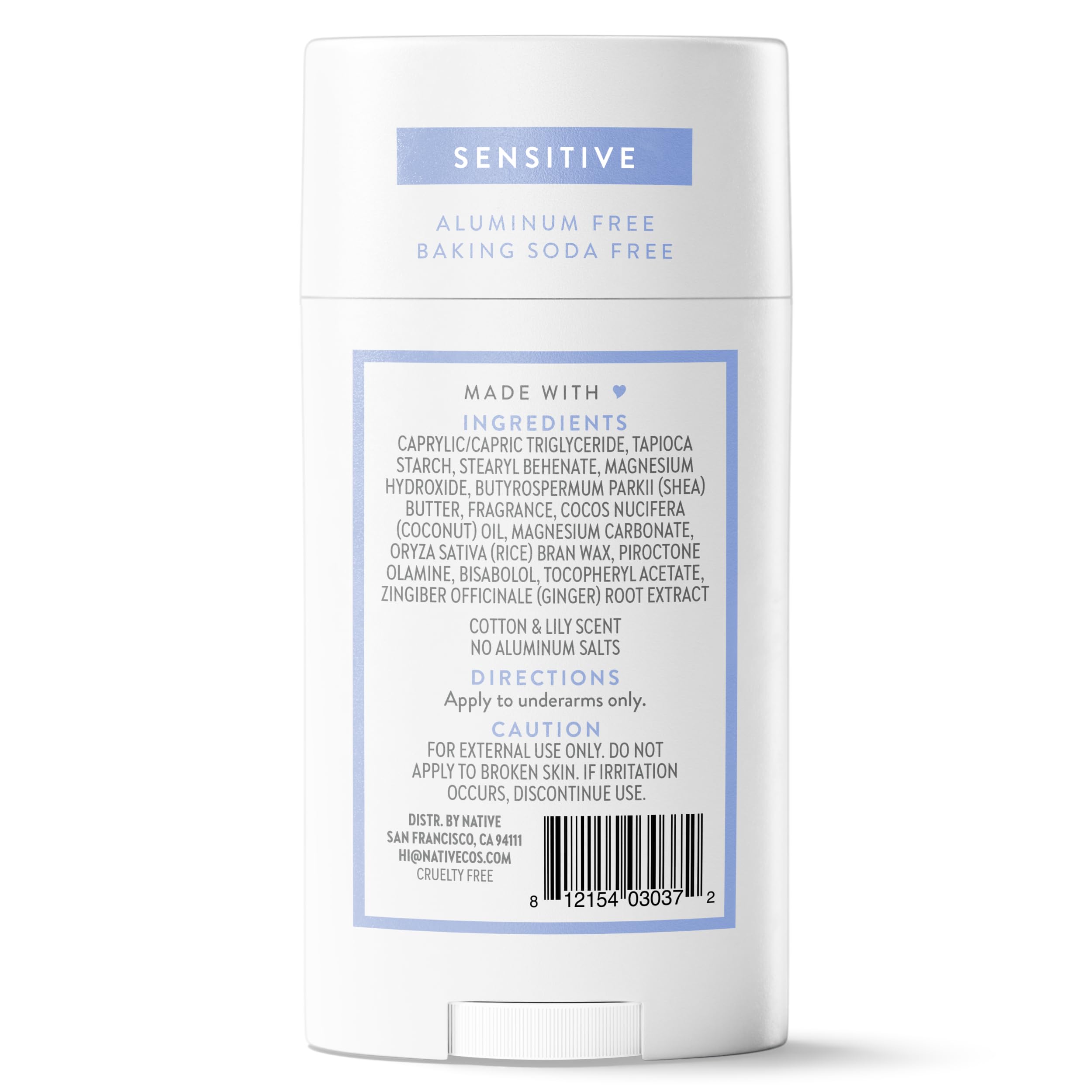 Native Desodorante Sensible sin residuo blanco, opción práctica para cualquier look