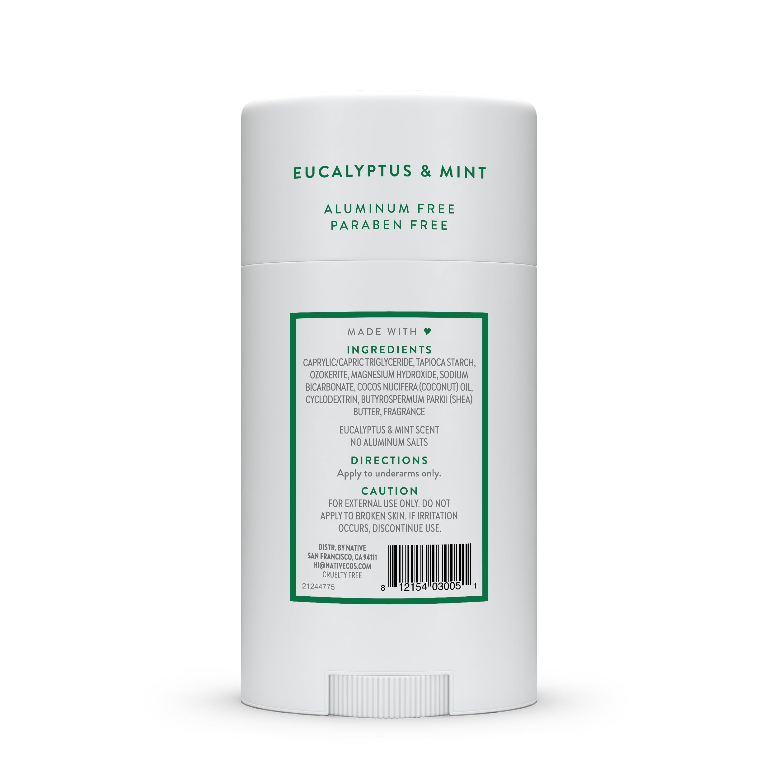 Native desodorante sin aluminio, ingredientes naturales para cuidado diario.