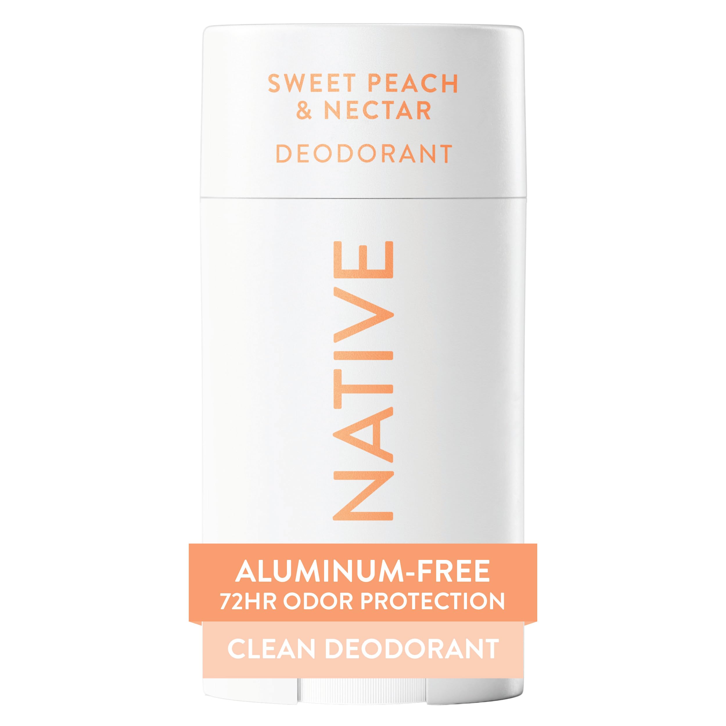 Desodorante Native Sweet Peach & Nectar, botella visible, protección de olor diaria