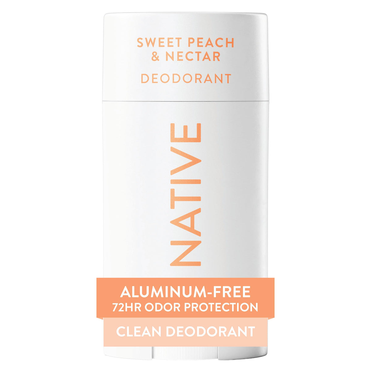 Desodorante Native Sweet Peach & Nectar, botella visible, protección de olor diaria