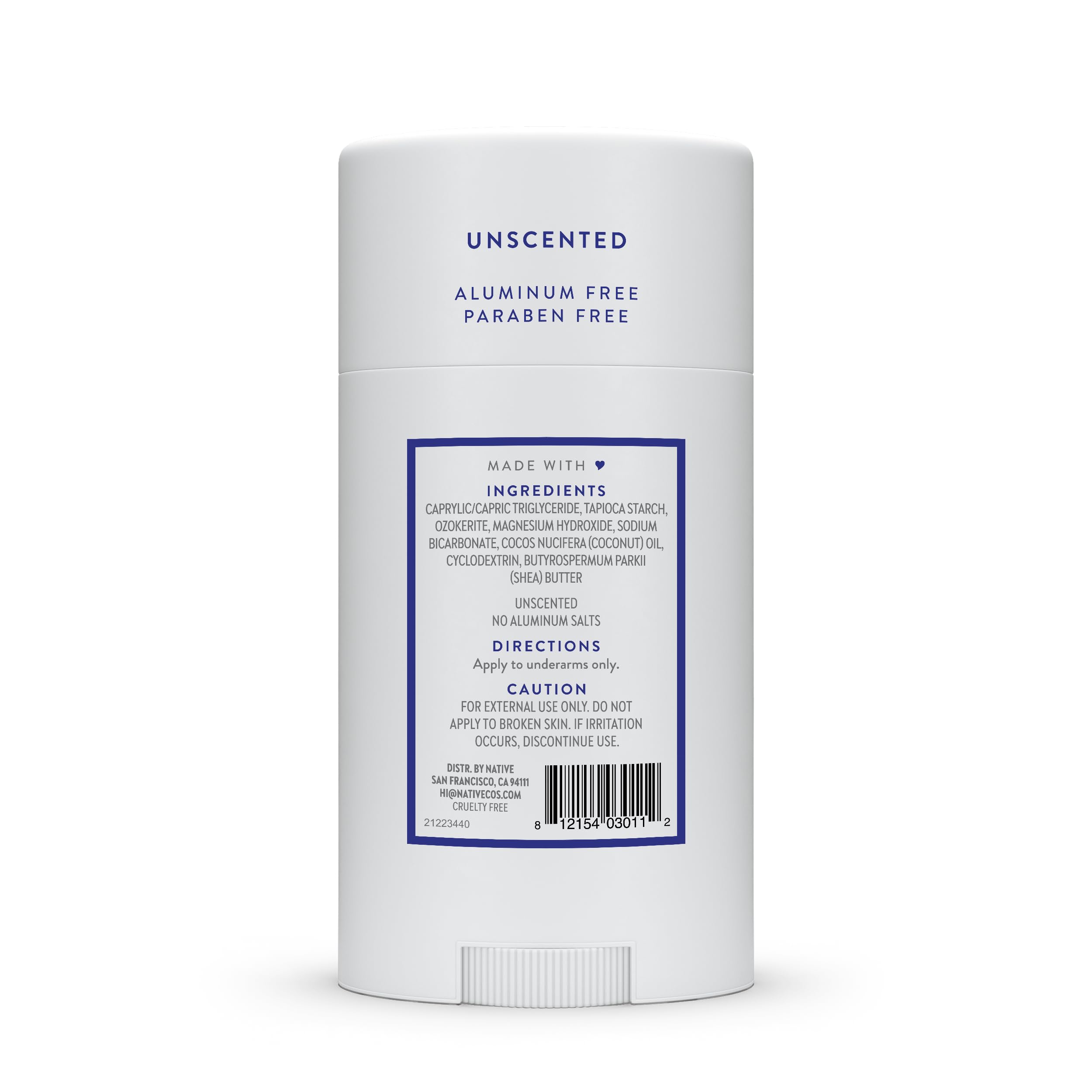 Native desodorante sin fragancia, envase compacto para llevar