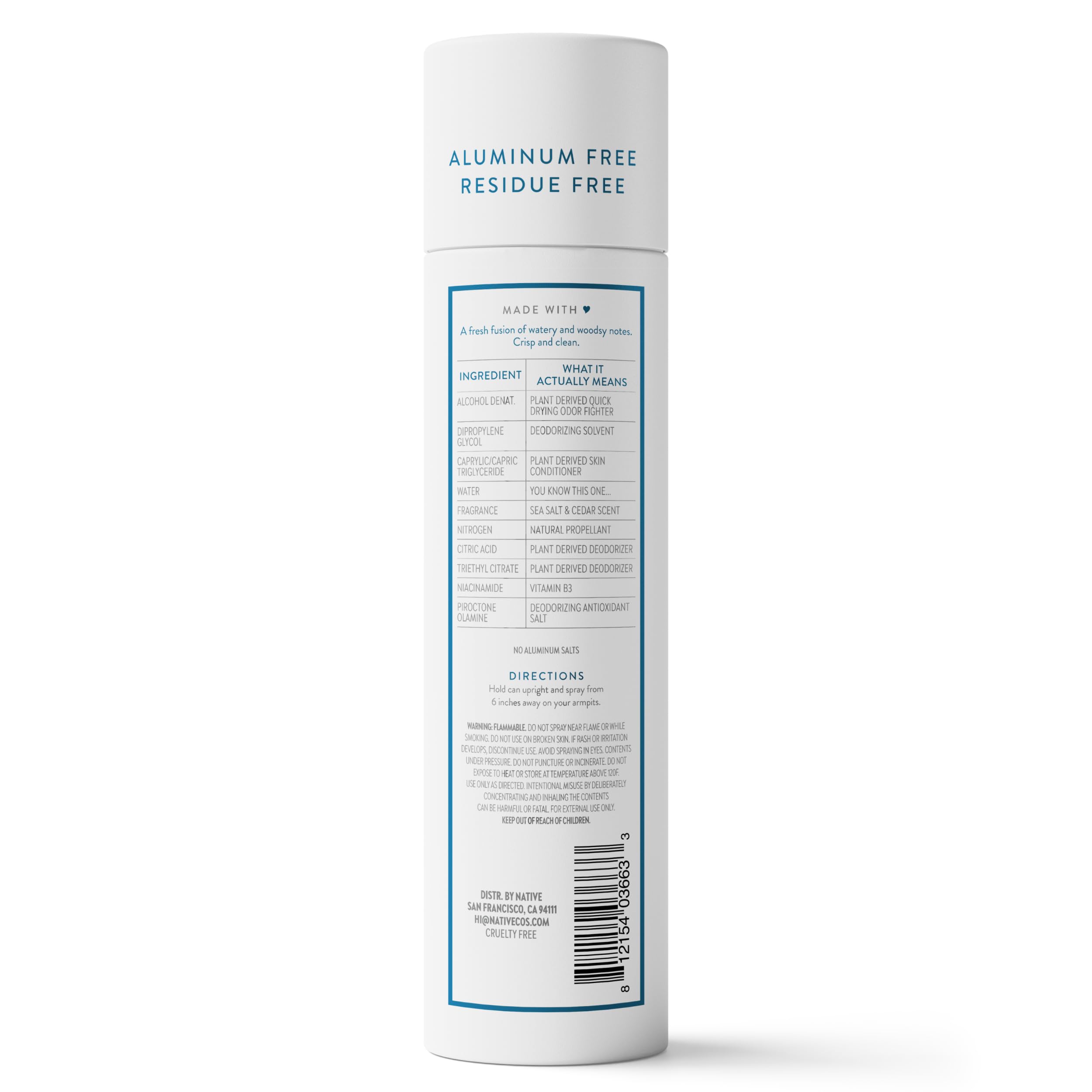 Native spray, aplicación ligera tipo bruma y frescura instantánea
