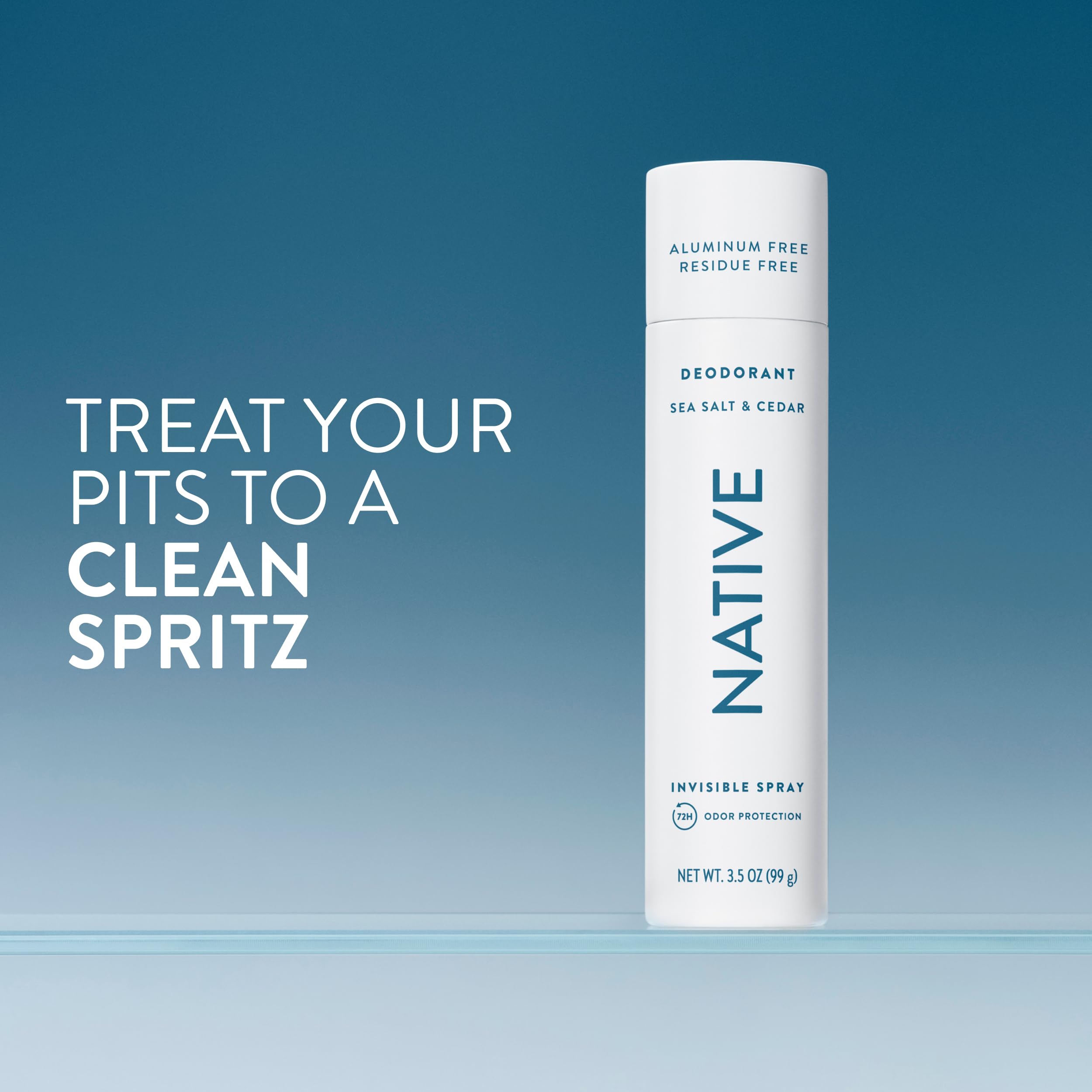 Native spray desodorante, aplicación suave y secado rápido