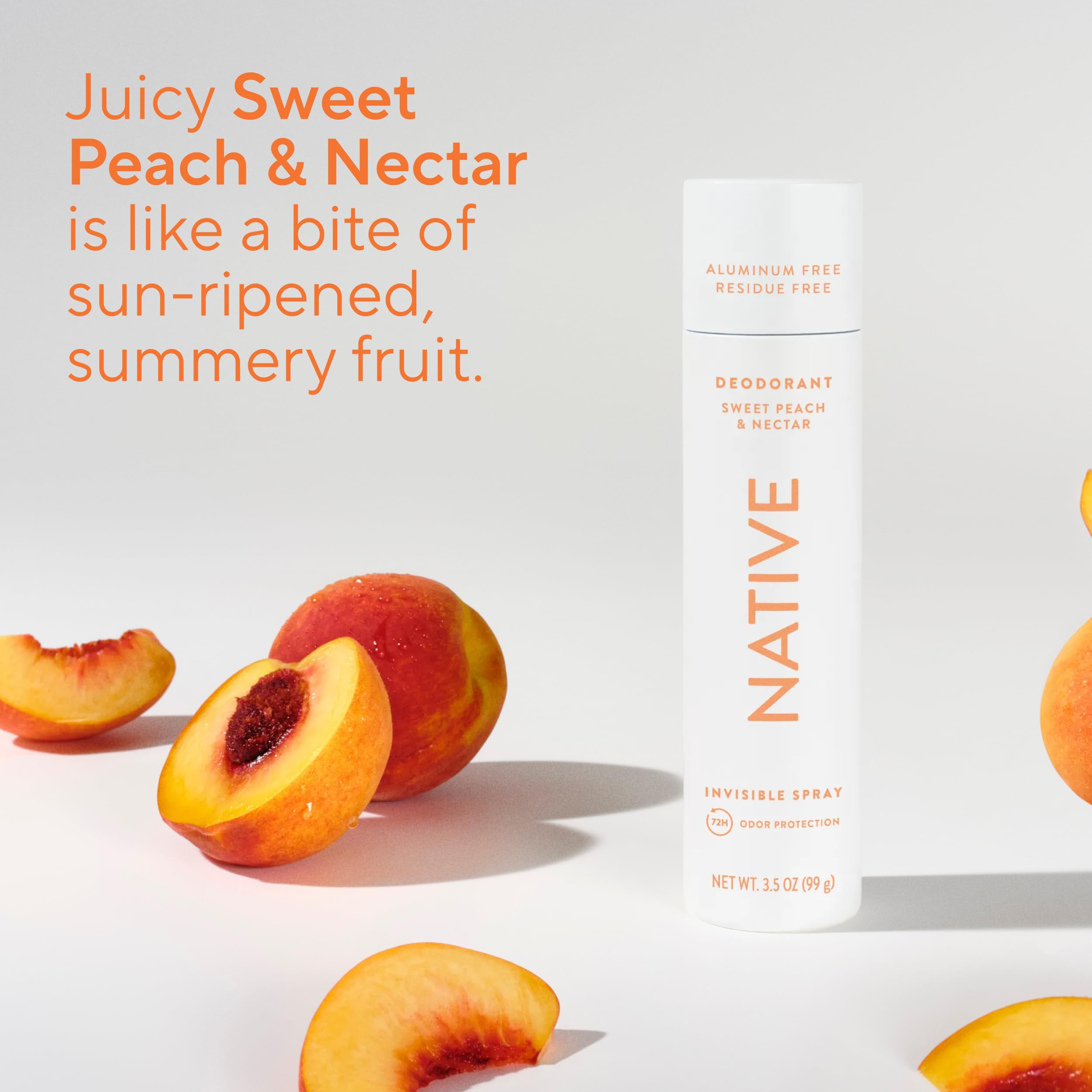 Native Sweet Peach Nectar: pulverización fina para un aroma sutil durante todo el día.