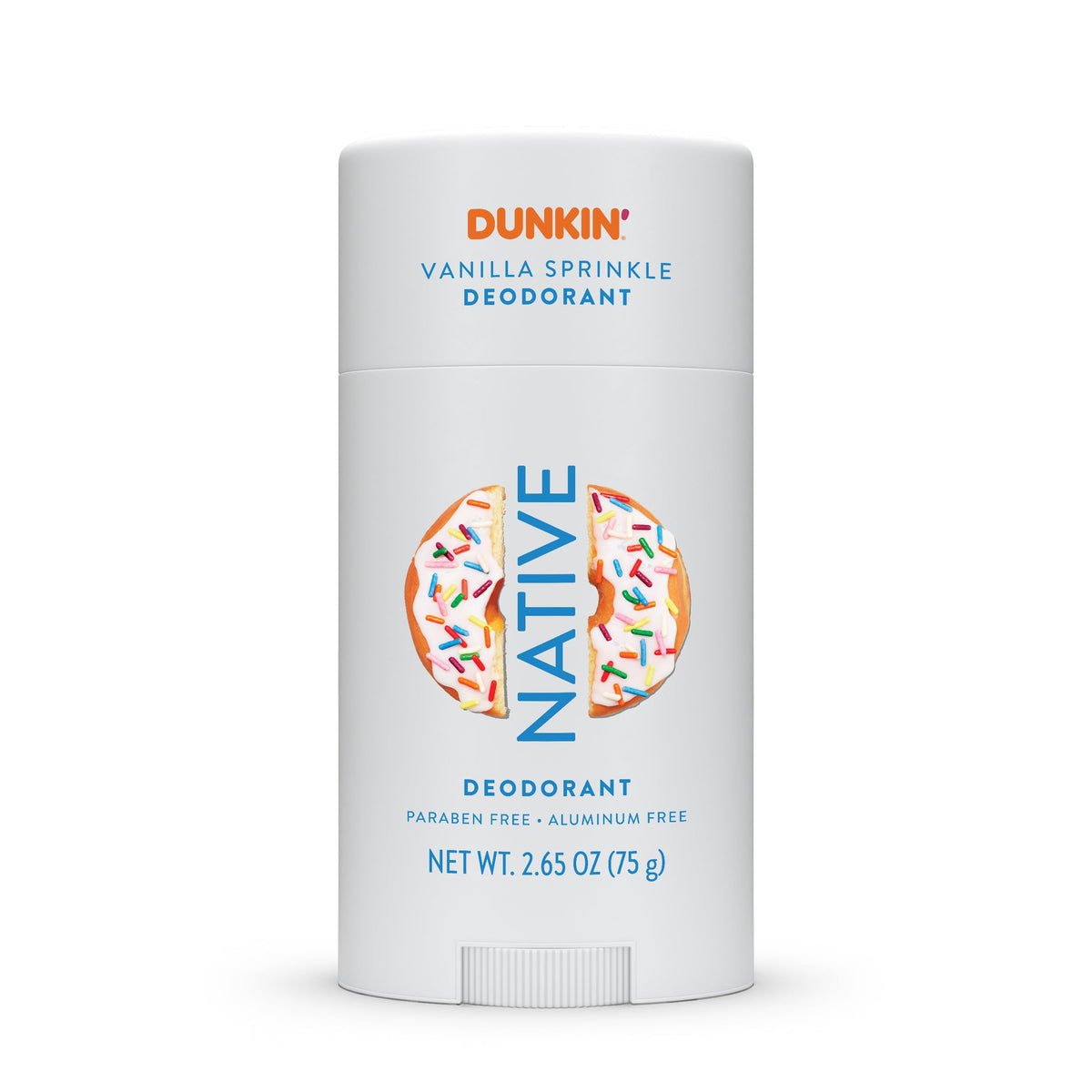 Desodorante Native Dunkin edición limitada con aroma Vainilla Espolvoreada y frescura duradera