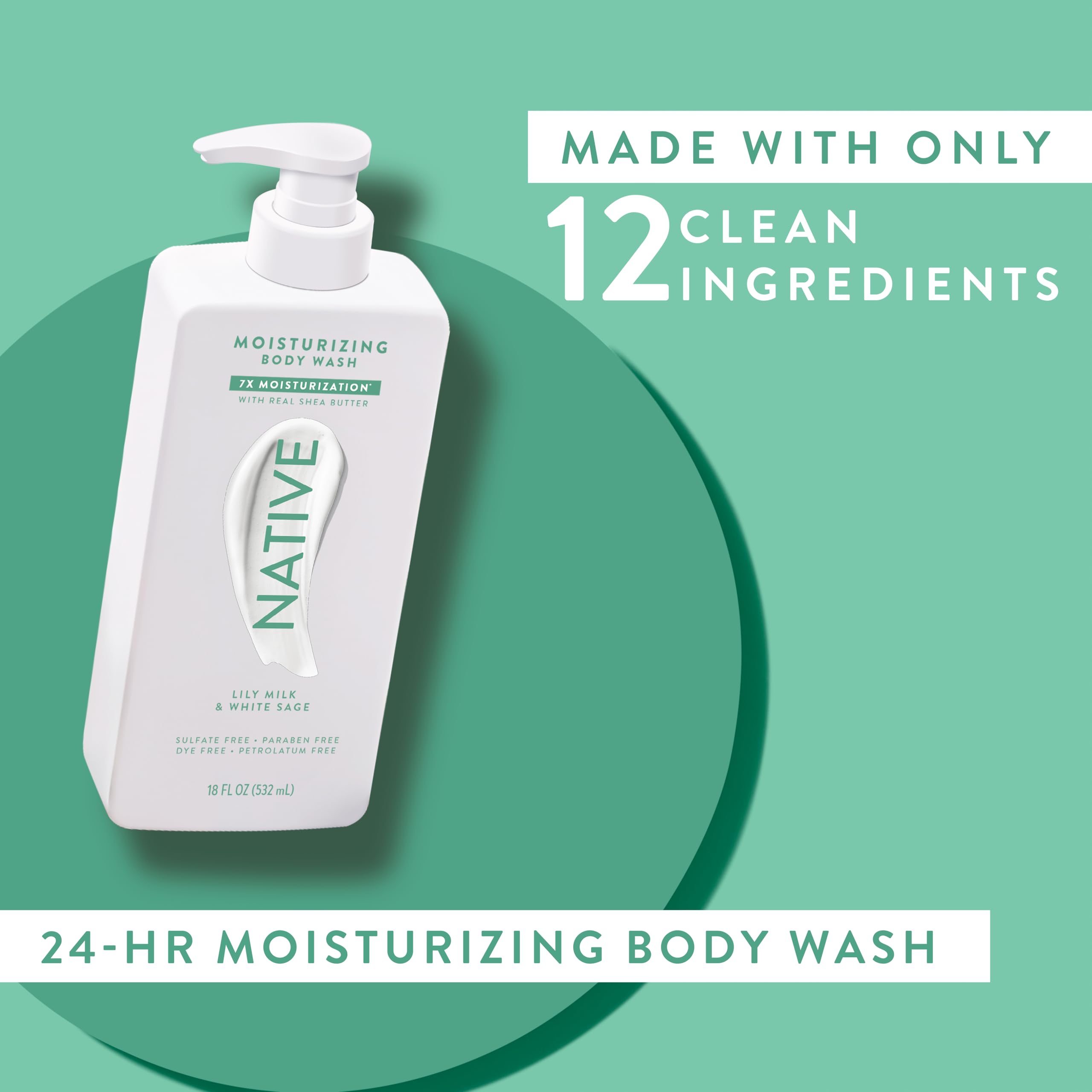 Native Ducha 18 oz, envase práctico para rutina diaria.