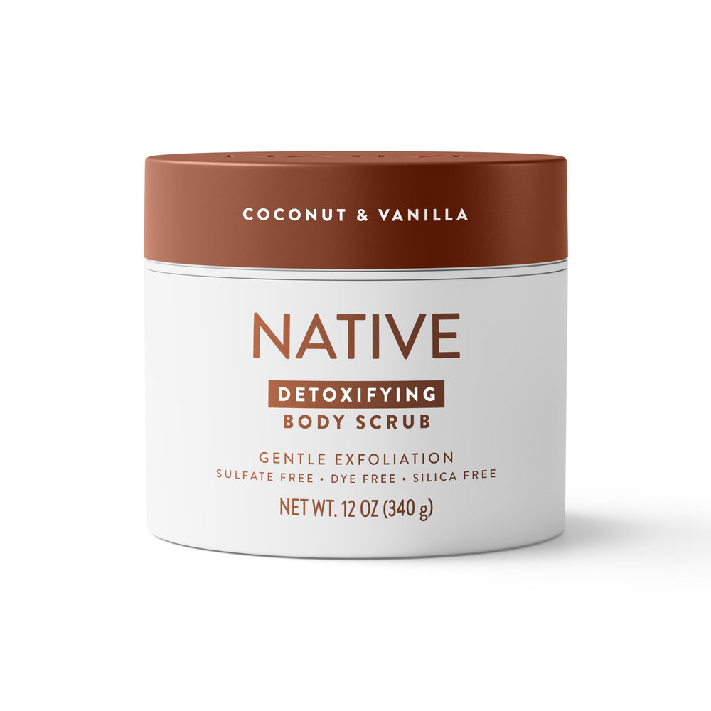 Native Exfoliating Body Scrub, opción vegana y libre de crueldad para cuidado diario.