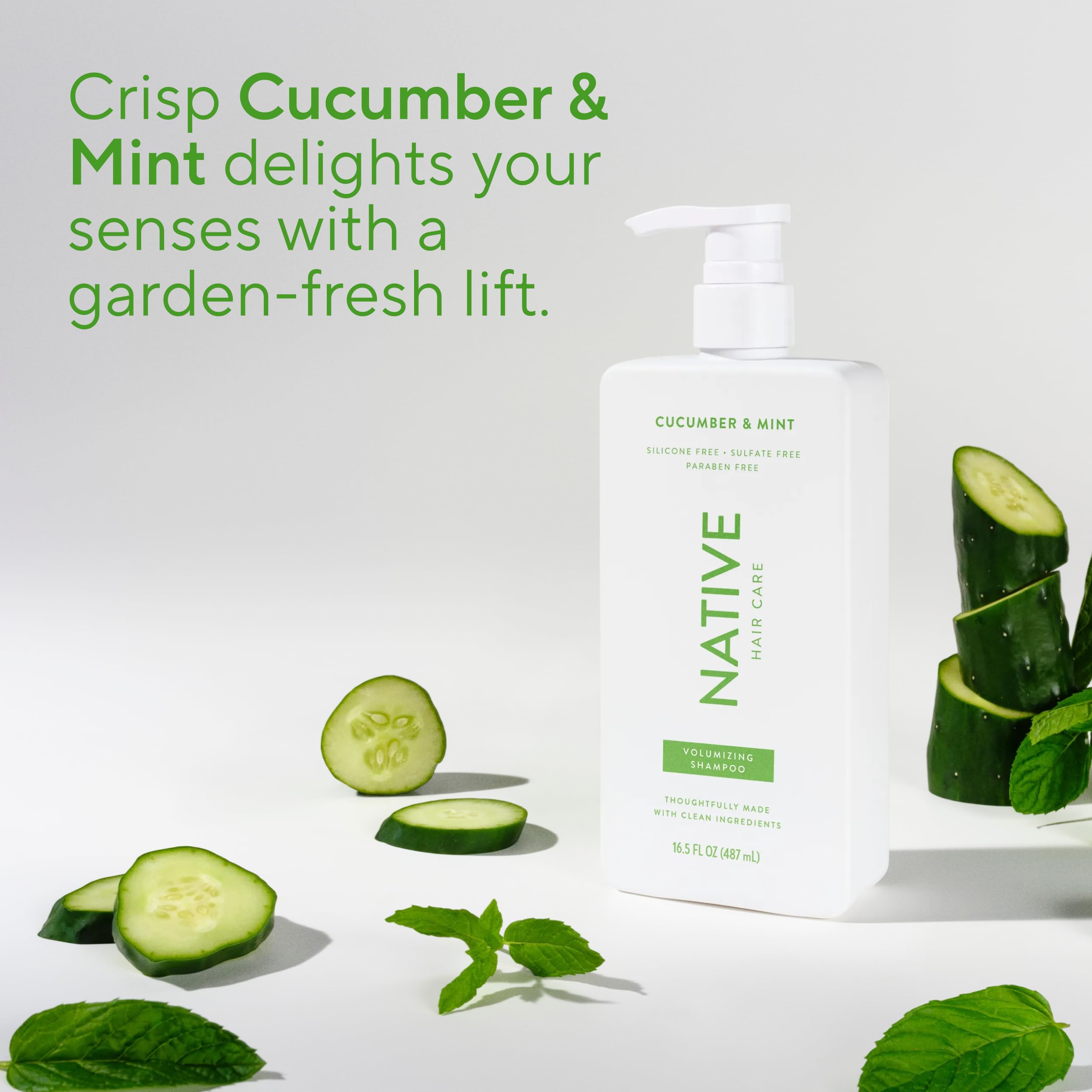 Native frizz-control and shine image suggests smooth, vibrant results.