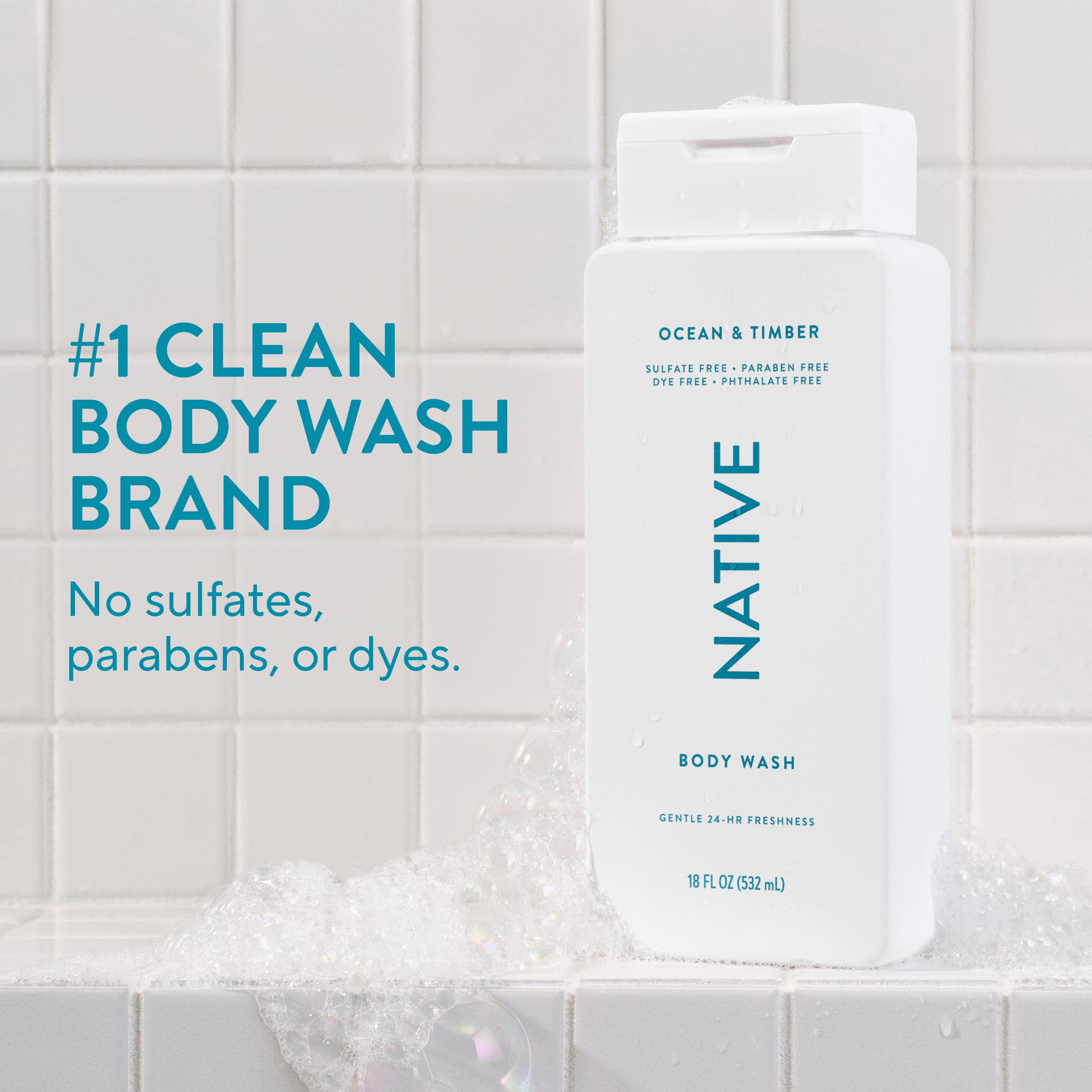 Native Gel de Ducha espuma cremosa sobre la piel, sensación suave