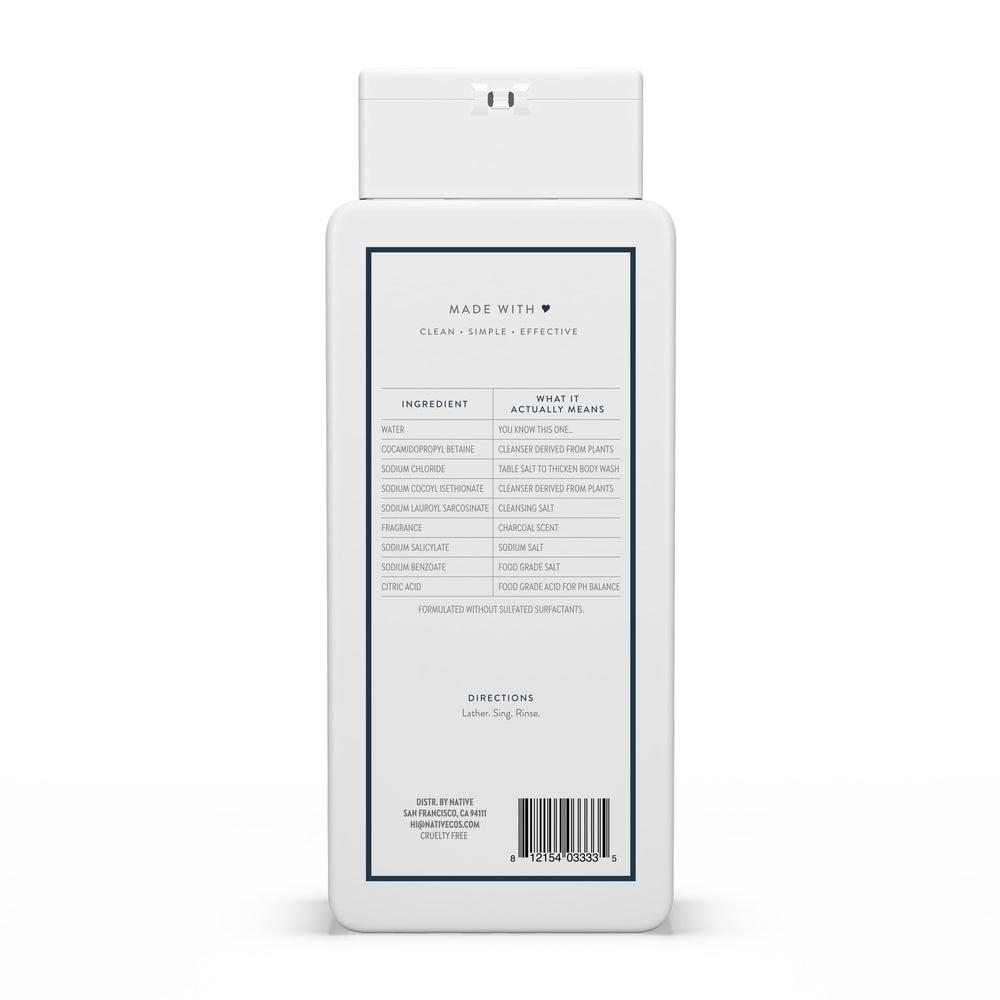 Native Gel Ducha Cuerpo, envase práctico con diseño minimalista para el baño.