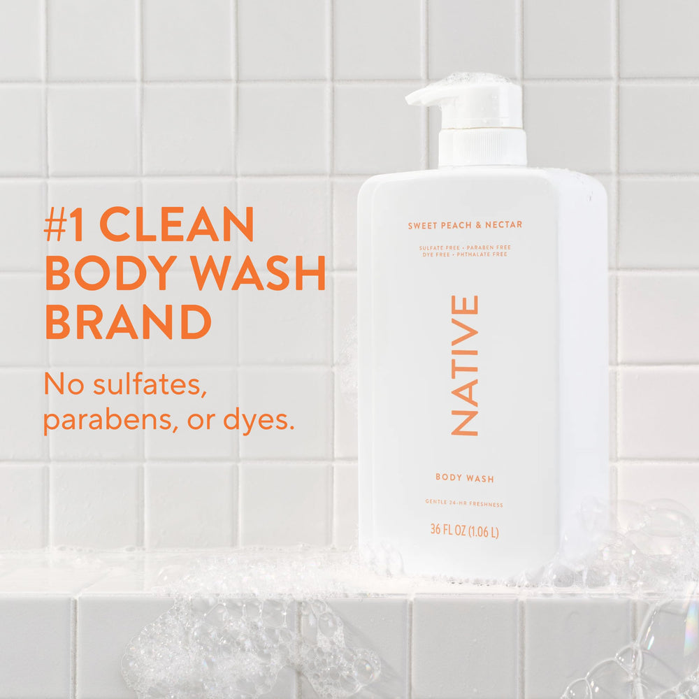 Native gel ducha sin sulfatos, espuma cremosa para piel suave.
