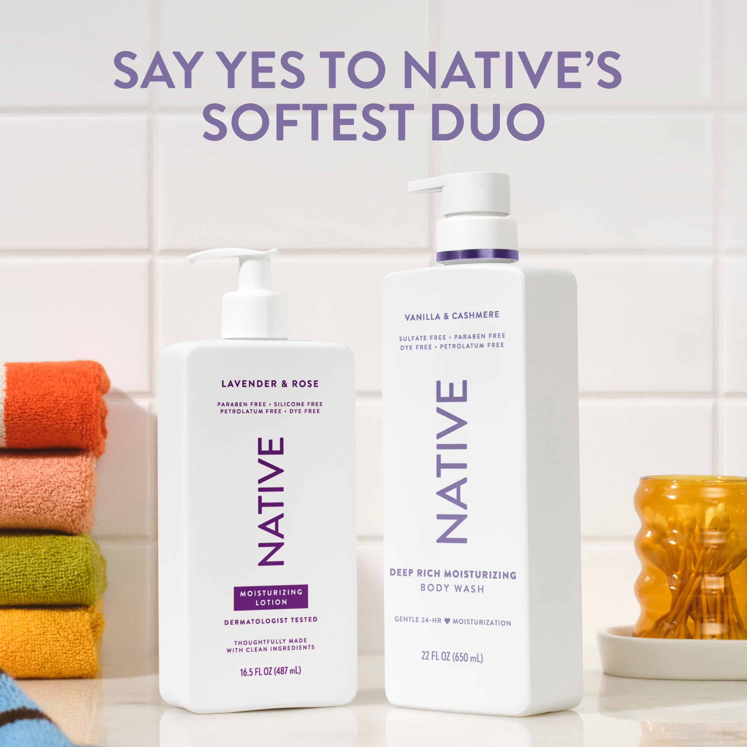 Native hidratación diaria, piel nutrida tras la ducha.