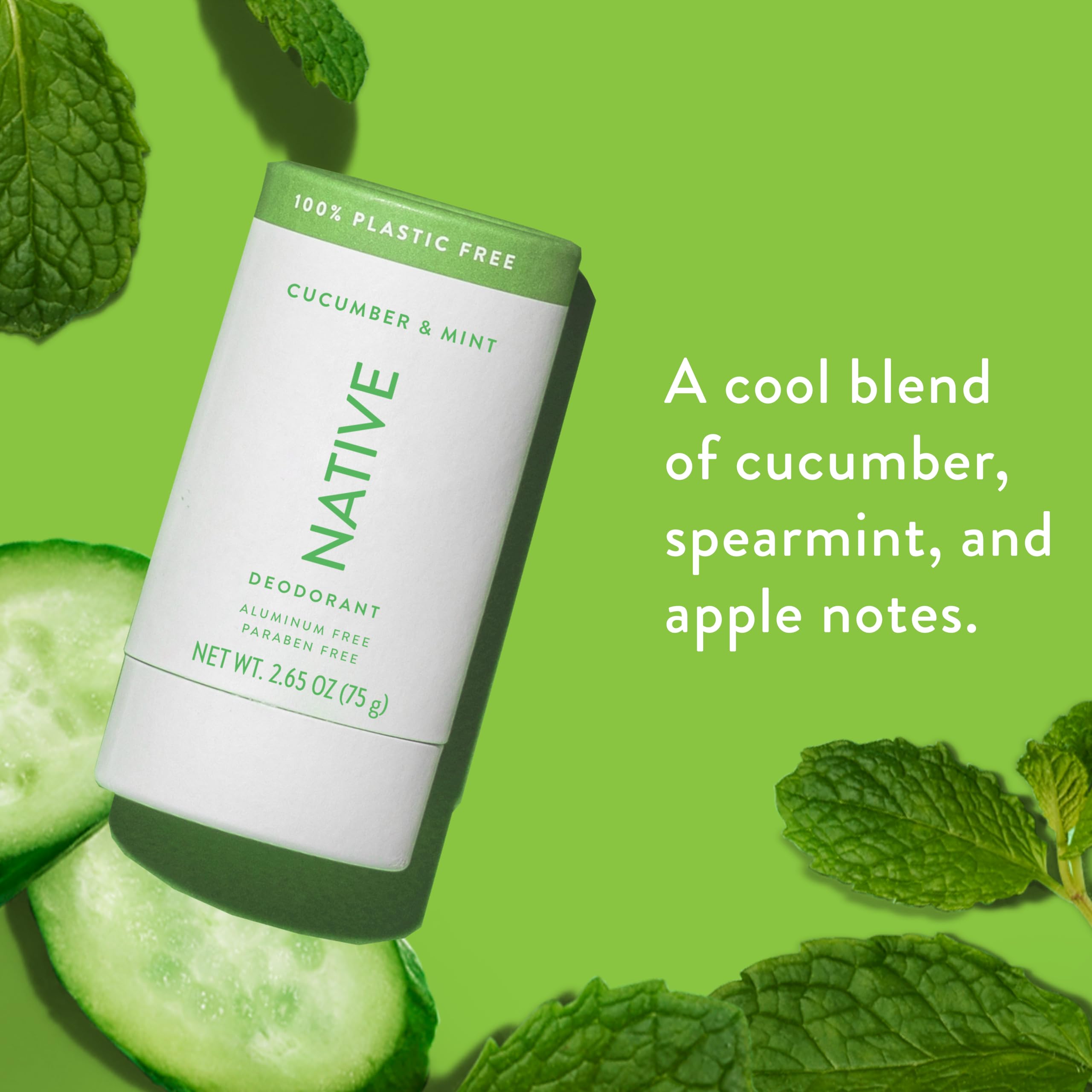 Native desodorante con ingredientes naturales como coco y karité para piel suave