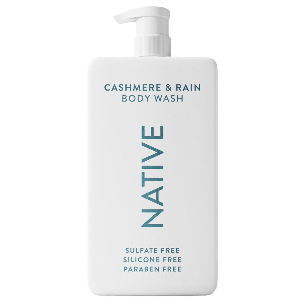 Native jabon cuerpo botella con aroma cashmere y lluvia para una experiencia suave