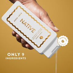 Label detail confirms sulfate-free, dye-free formula for gentle skin care.