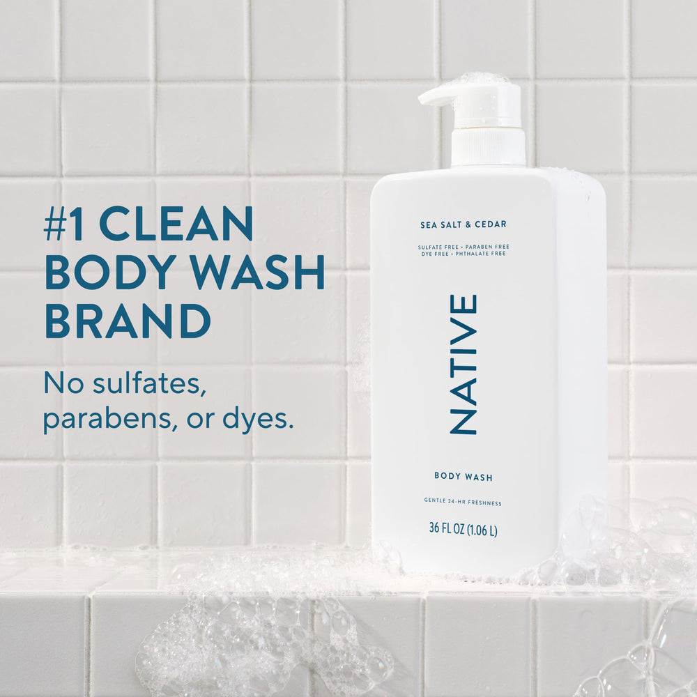 Native lavado corporal con fragancia mar y cedro para una experiencia refrescante