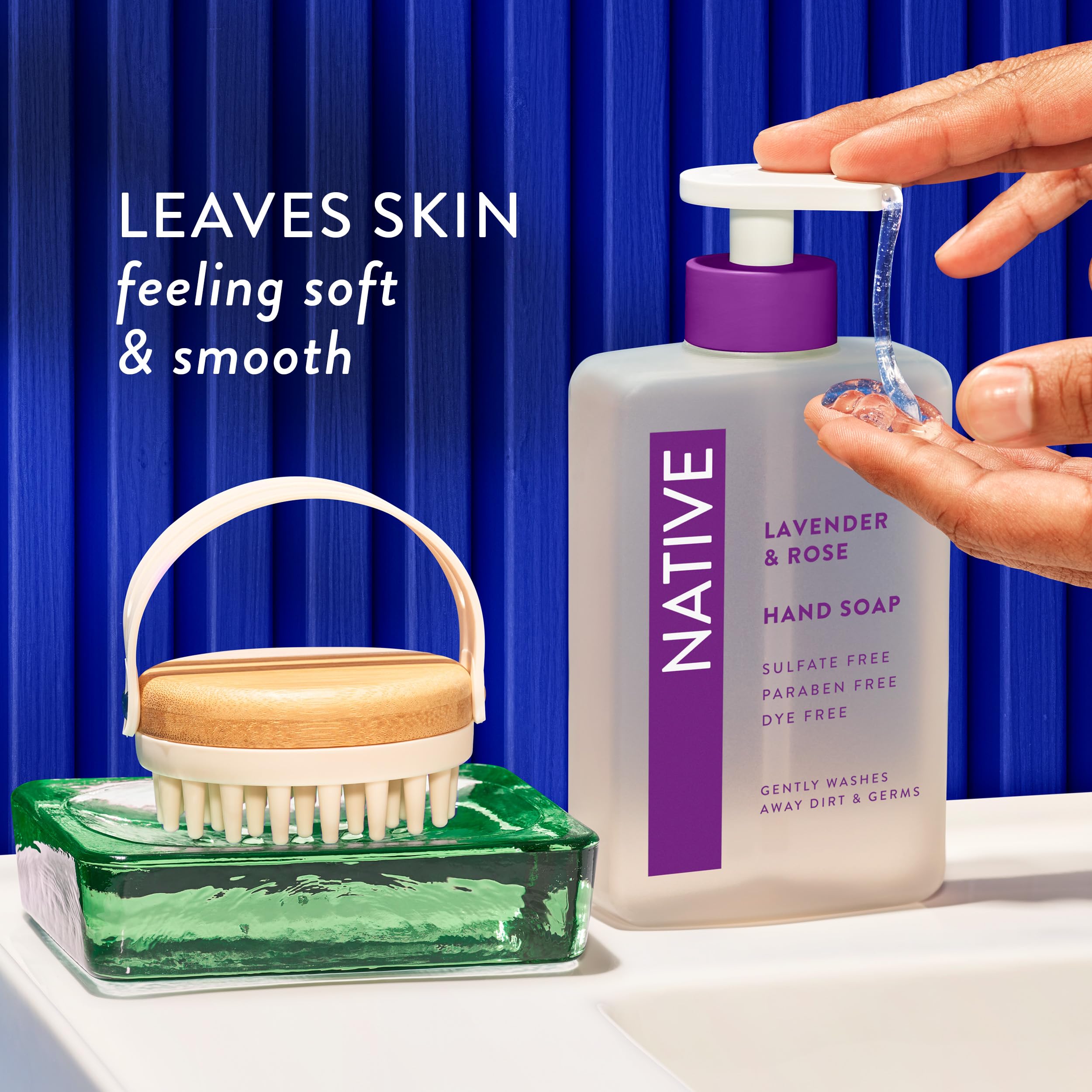 Native Lavender & Rose hand soap is free from benzalkonium chloride.