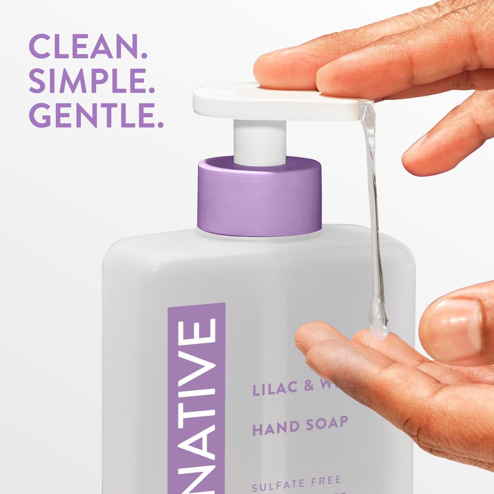 Native Liquid Hand Soap ingredient panel highlights naturally derived cleansers