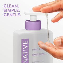 Native Liquid Hand Soap ingredient panel highlights naturally derived cleansers