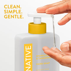 Native Liquid Hand Soap sparkling lemon-tangerine scent enhances kitchen and bath routines