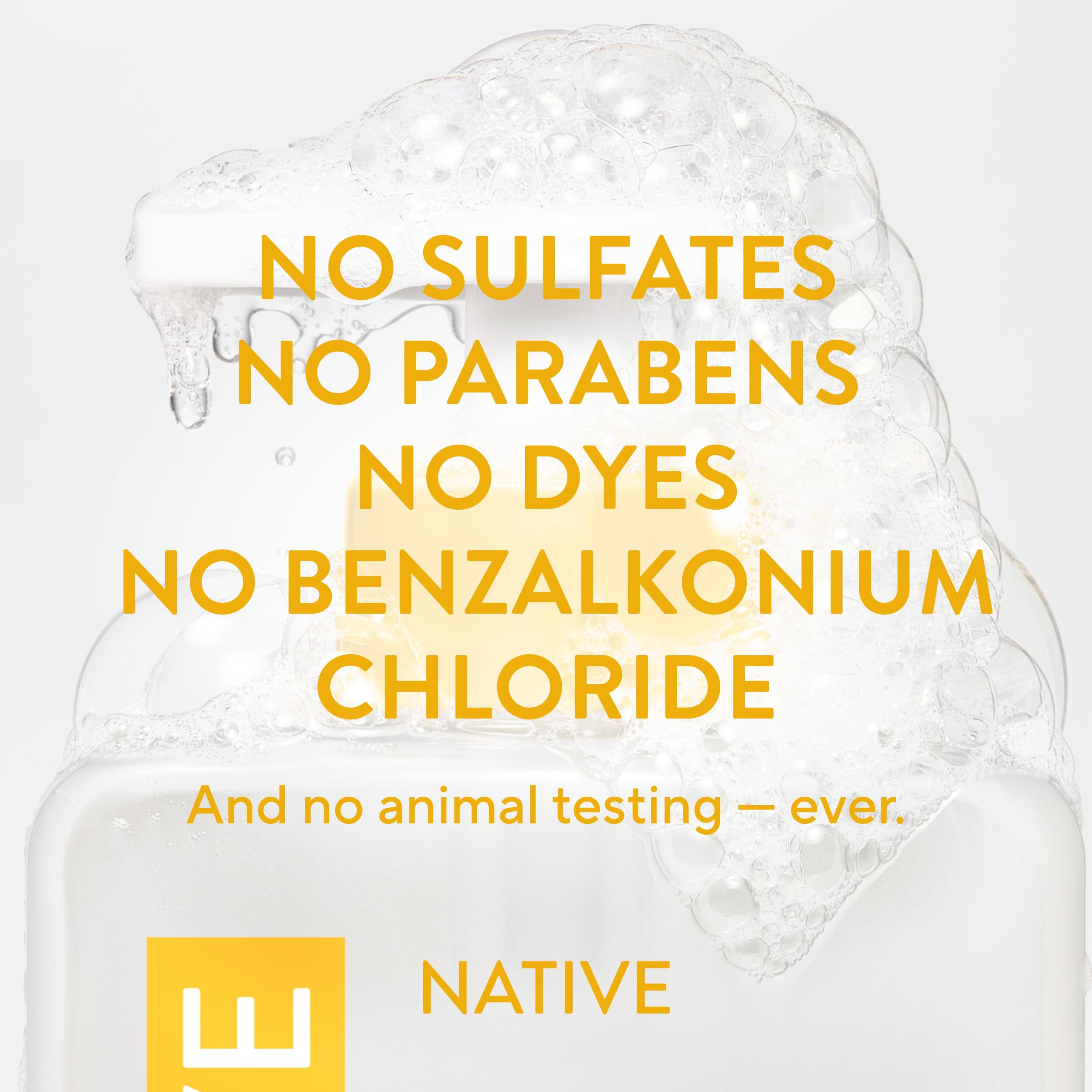Native Liquid Hand Soap lather foams gently for daily hand cleansing