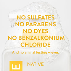 Native Liquid Hand Soap lather foams gently for daily hand cleansing