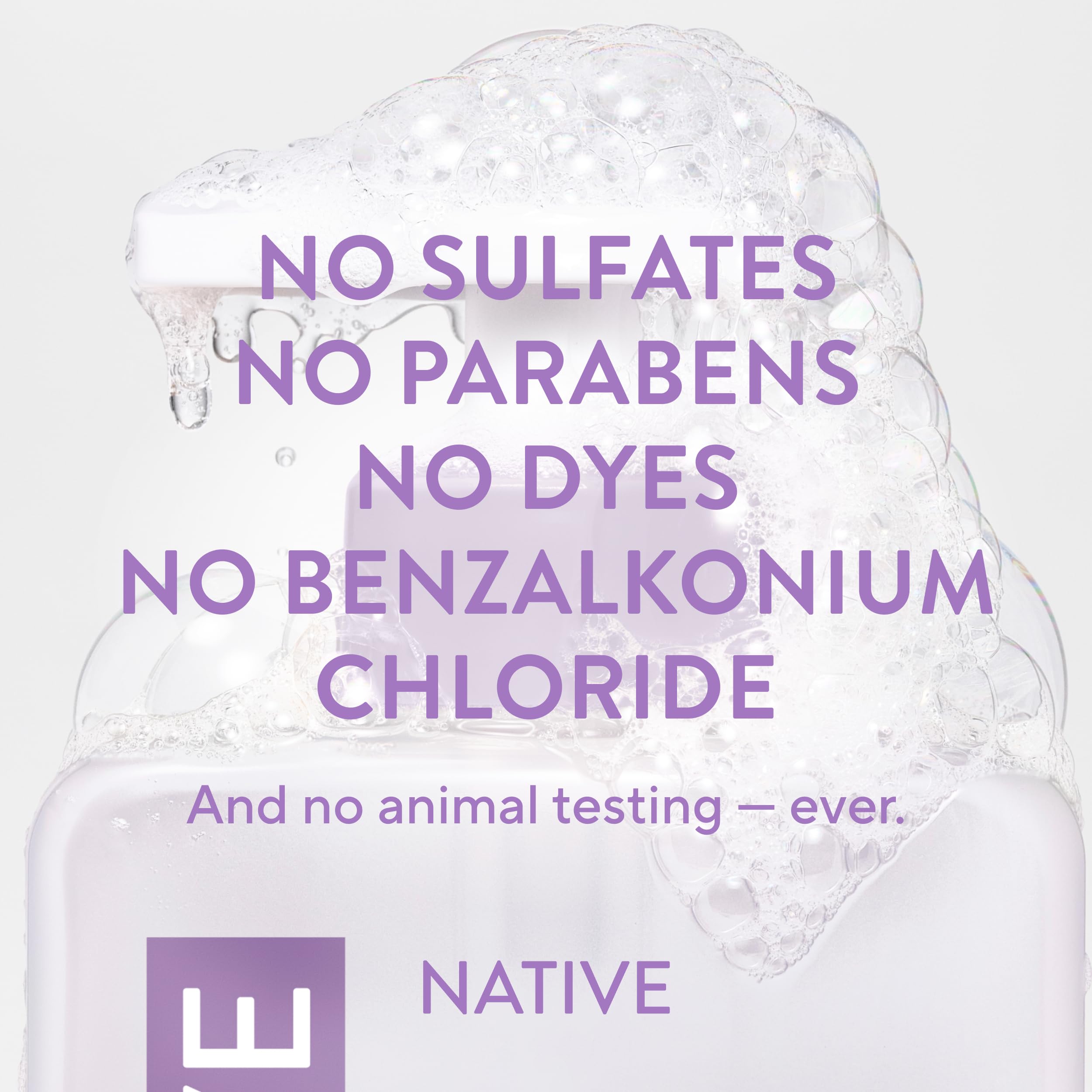 Native Liquid Hand Soap Lilac White Tea pump dispensing silky lather for soft hands