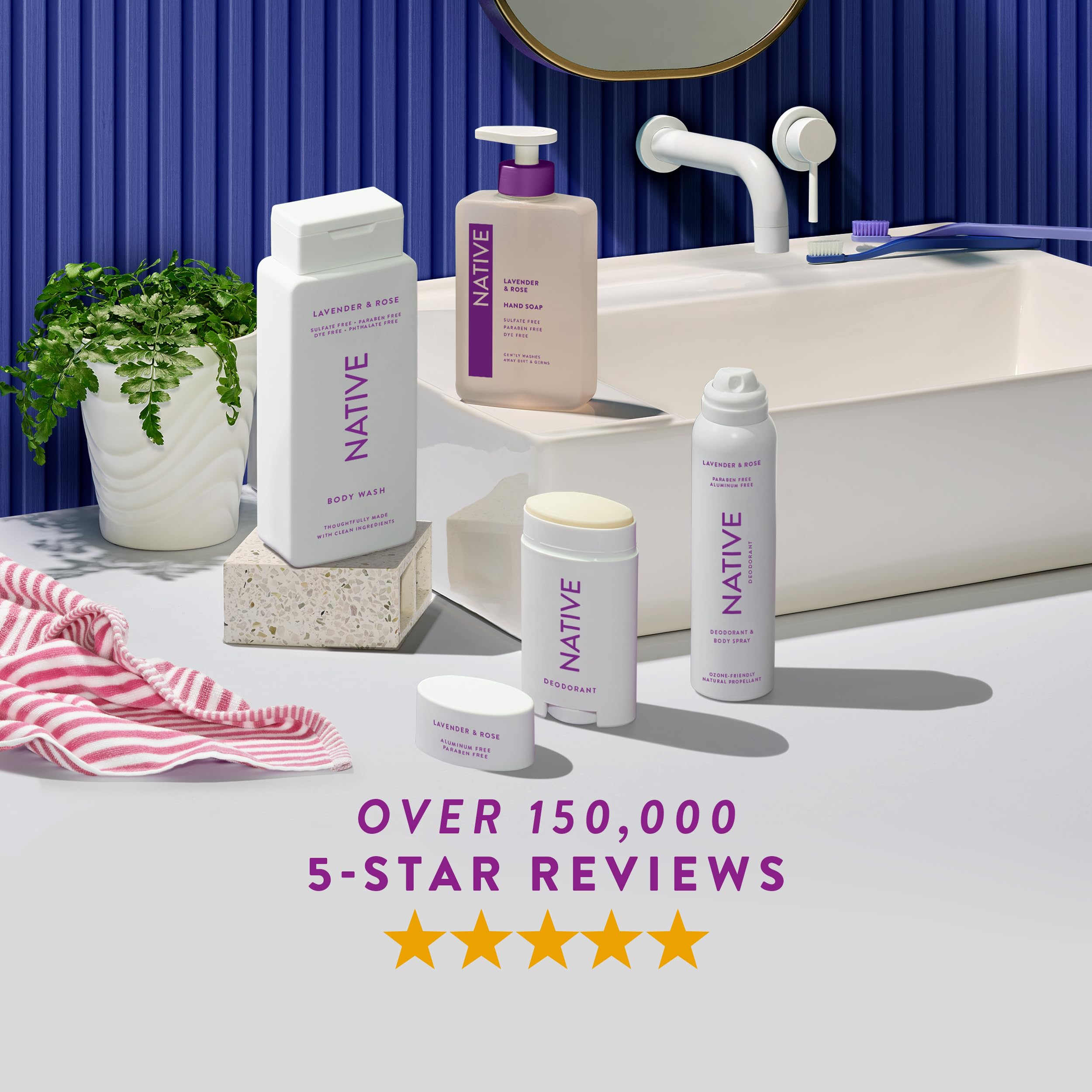 Native Lavender & Rose hand soap helps maintain natural skin barrier.