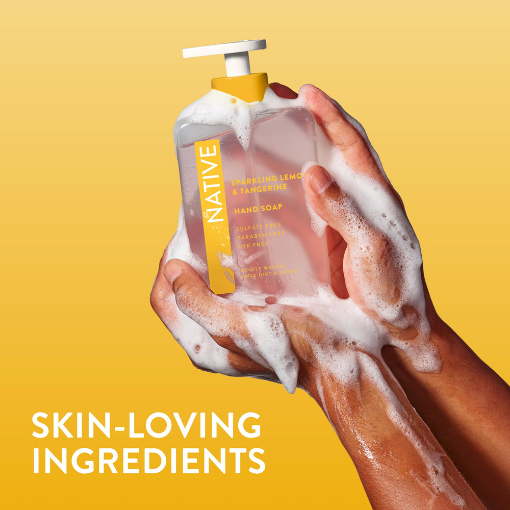 Native Liquid Hand Soap sits by sink for quick washes before meals