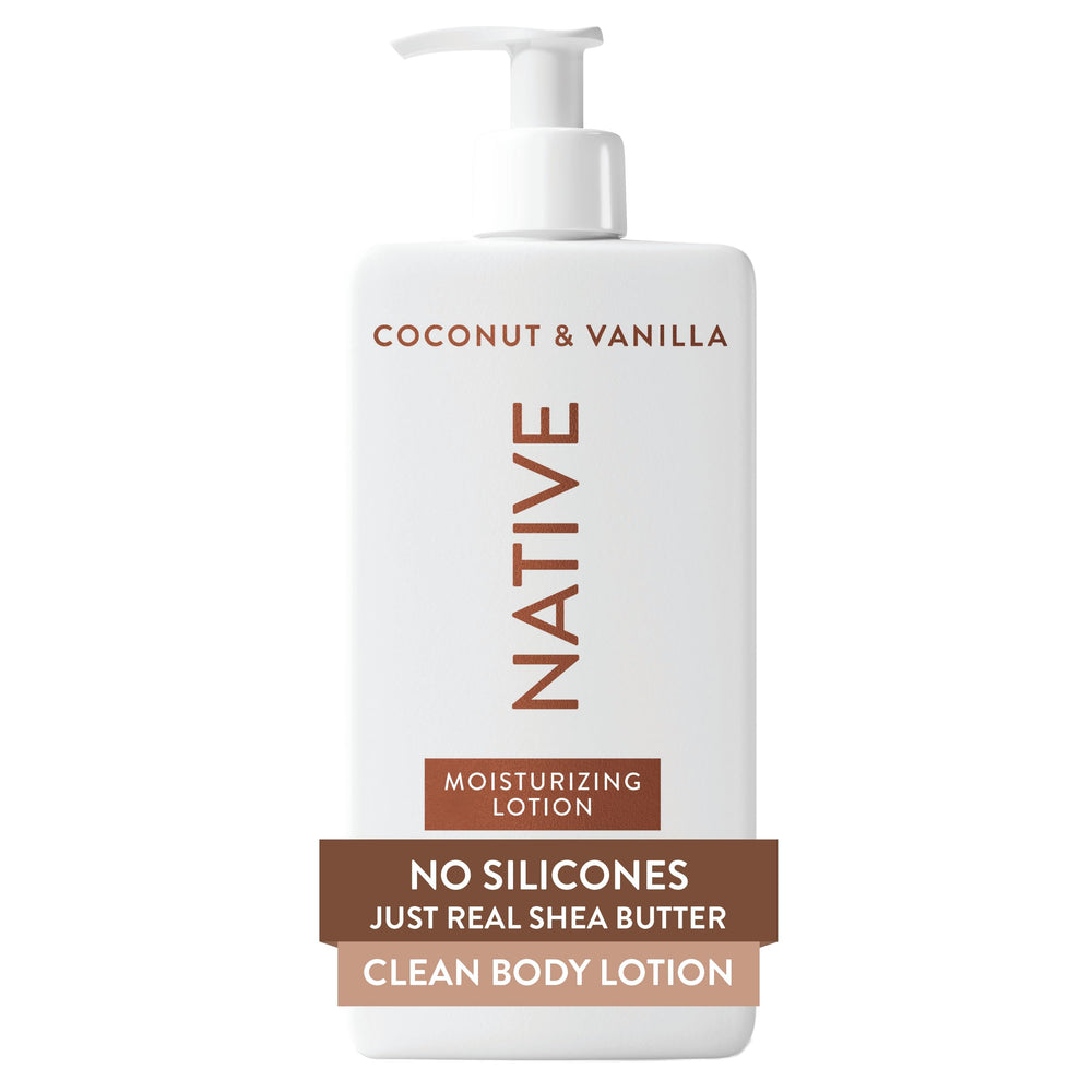 Loción corporal Native, dispensador-pompa para una aplicación limpia.