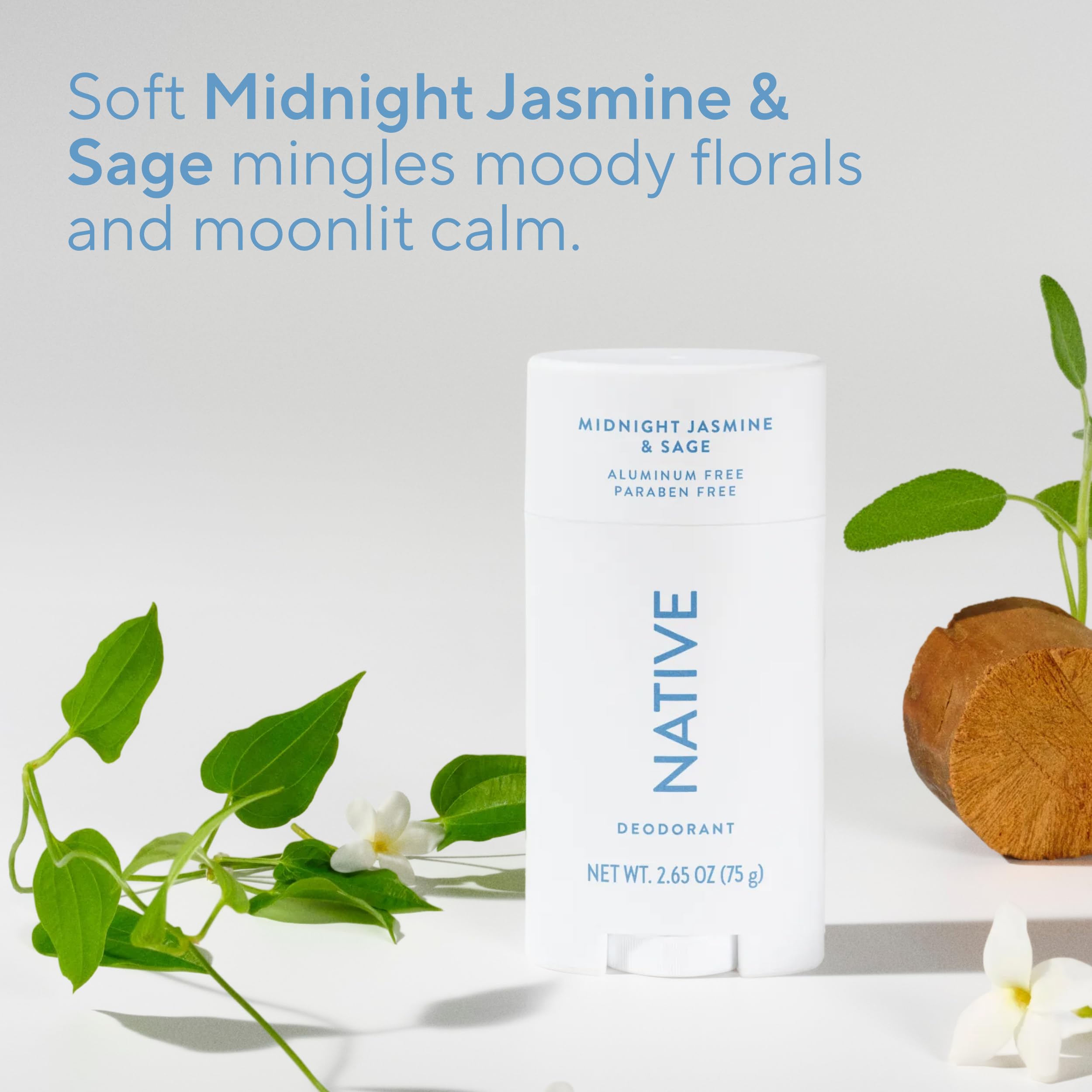 Aroma nocturno de jazmín y salvia en Native Midnight Jasmine & Sage.
