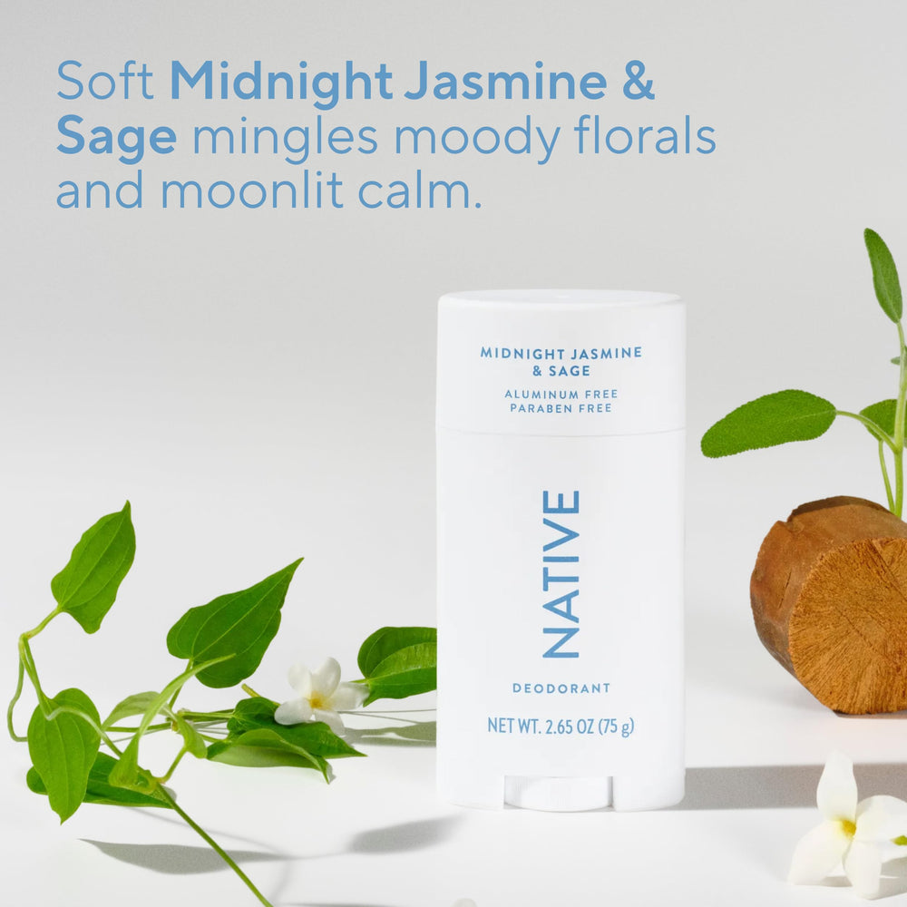 Aroma nocturno de jazmín y salvia en Native Midnight Jasmine & Sage.